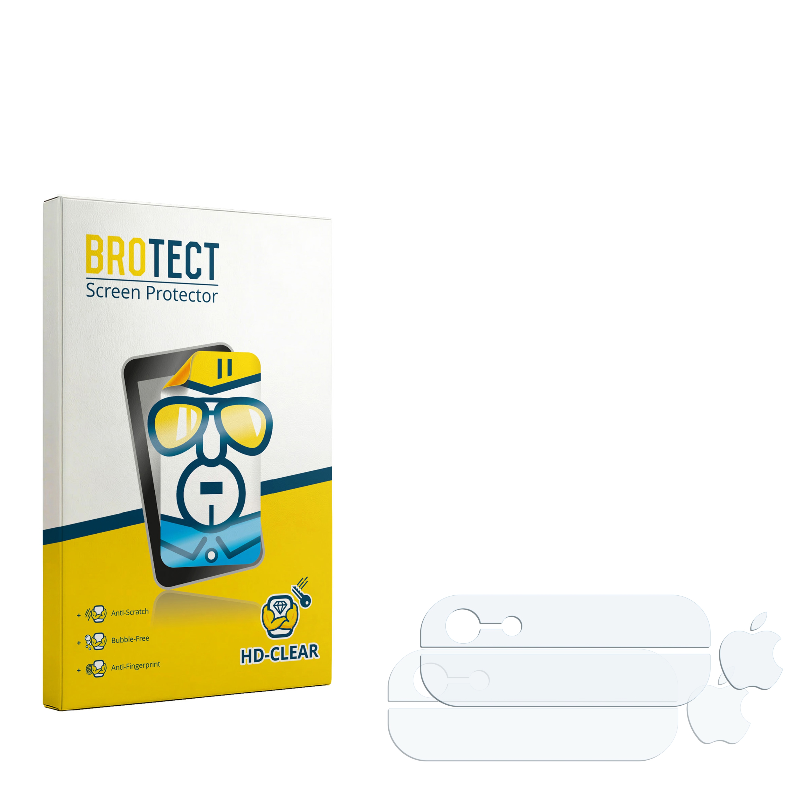 2x BROTECT Displayschutz-Folie pro Apple iPhone 5 zadní strana (skleněná plocha+Logo)