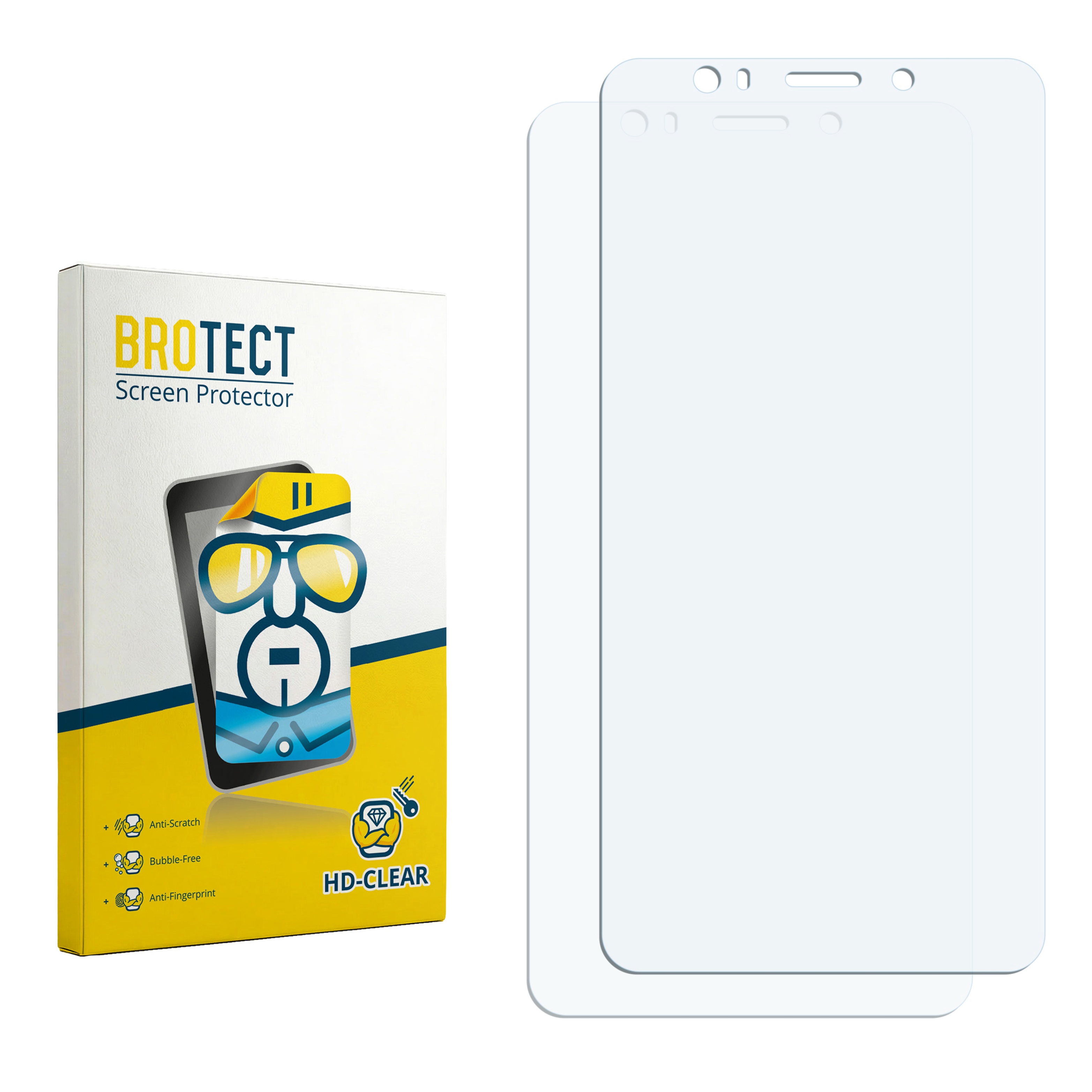 2x BROTECT Displayschutz-Folie pro Elephone P8 Mini