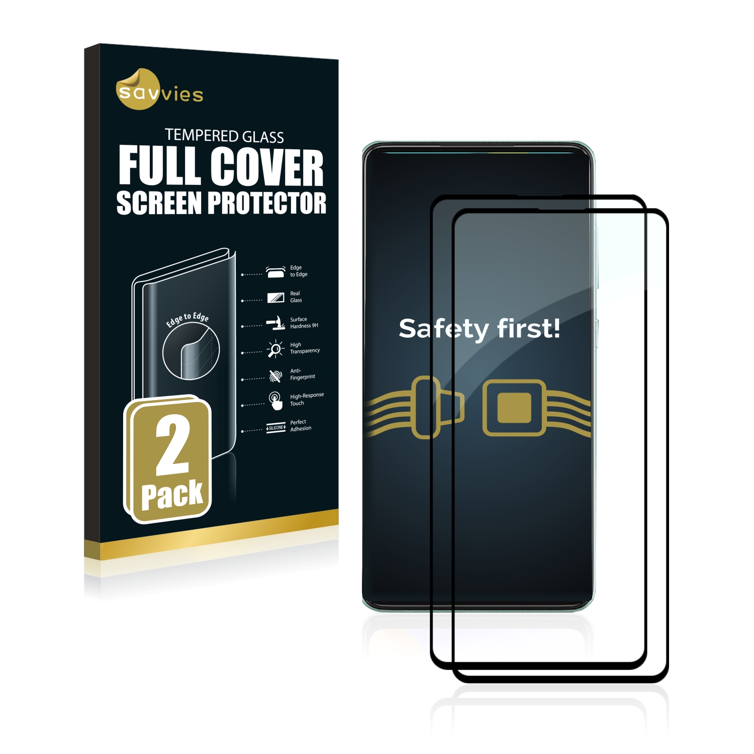 2x Savvies Xtreme Glass 2.5D Full Cover 3D tvrzené sklo pro Samsung Galaxy A52 (černý)