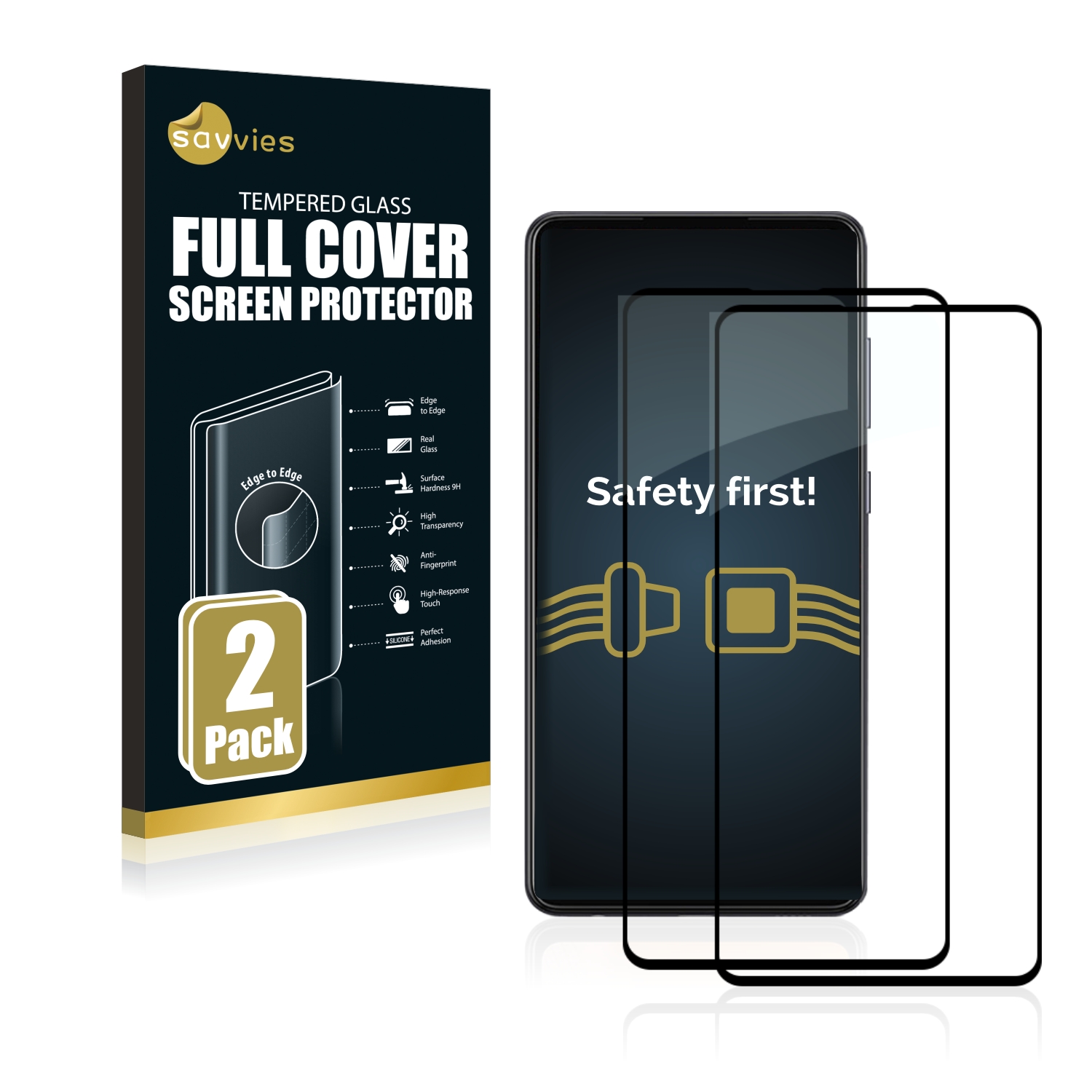 2x Savvies Xtreme Glass 2.5D Full Cover 3D tvrzené sklo pro Samsung Galaxy A72 5G (černý)