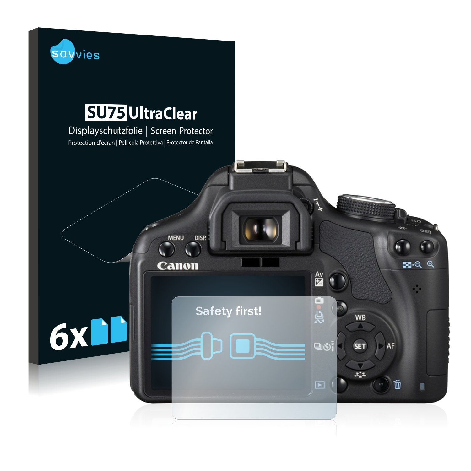 6x Savvies SU75 čirá ochranná fólie pro Canon EOS 500D
