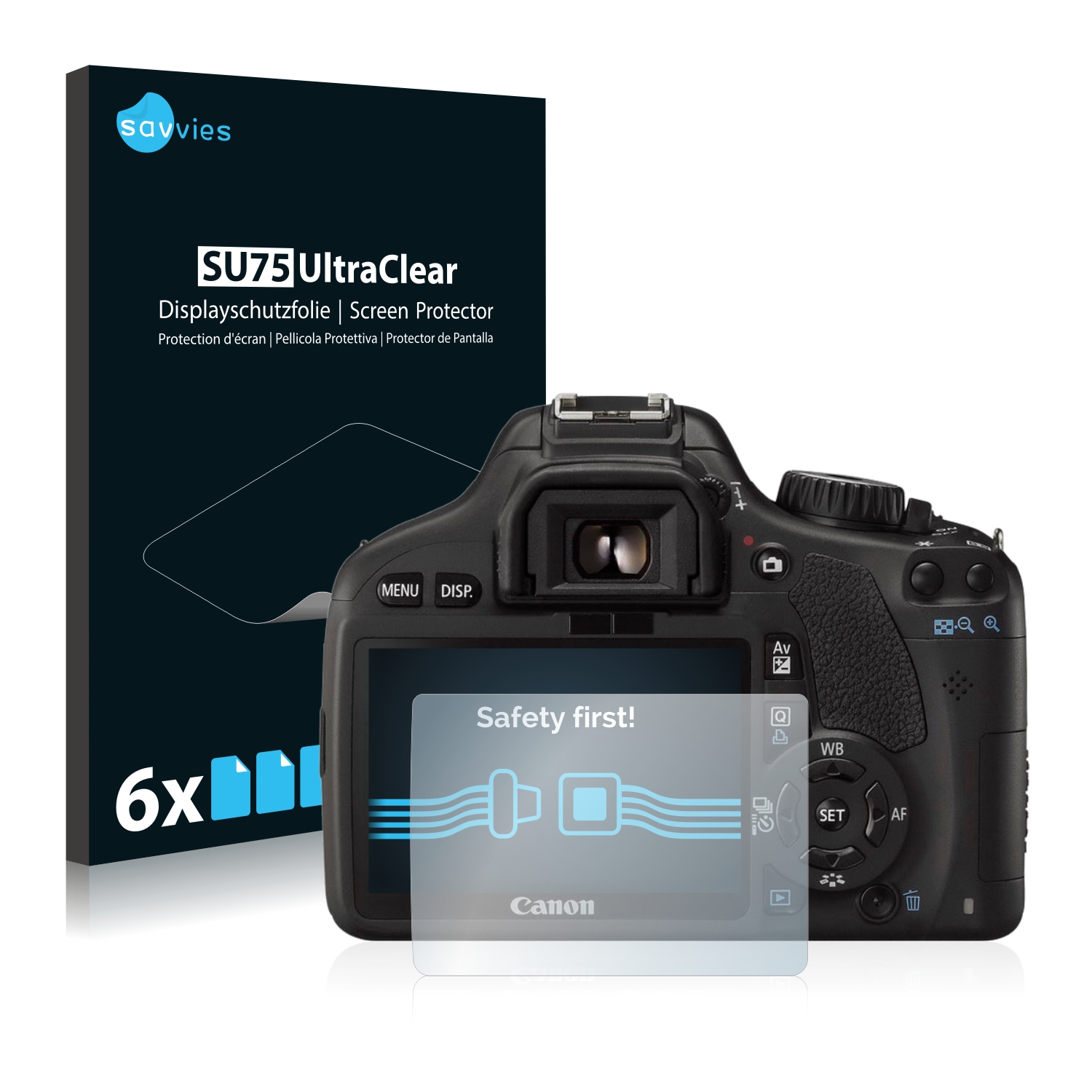 6x Savvies SU75 čirá ochranná fólie pro Canon EOS 550D