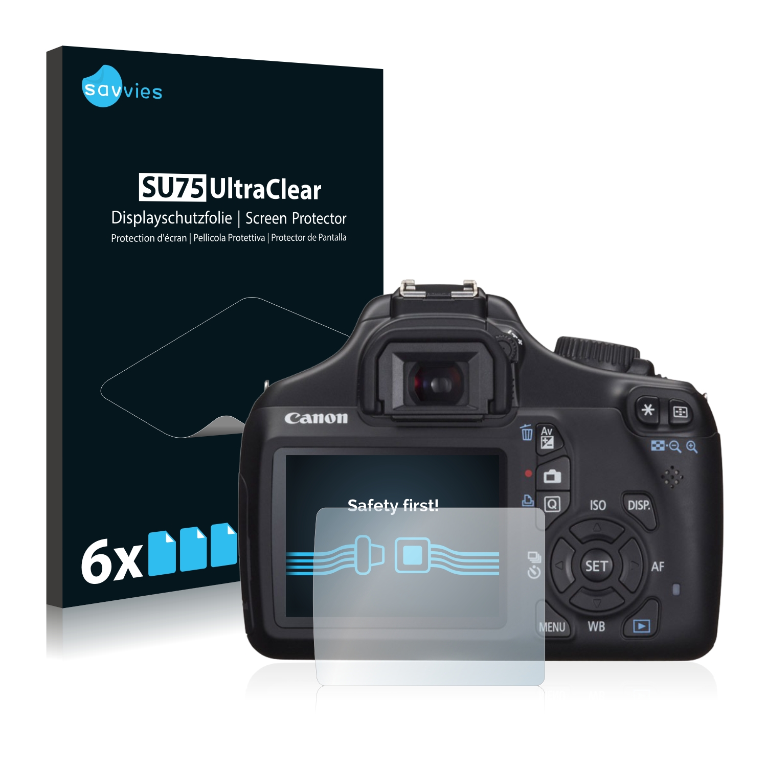6x Savvies SU75 čirá ochranná fólie pro Canon EOS 1100D