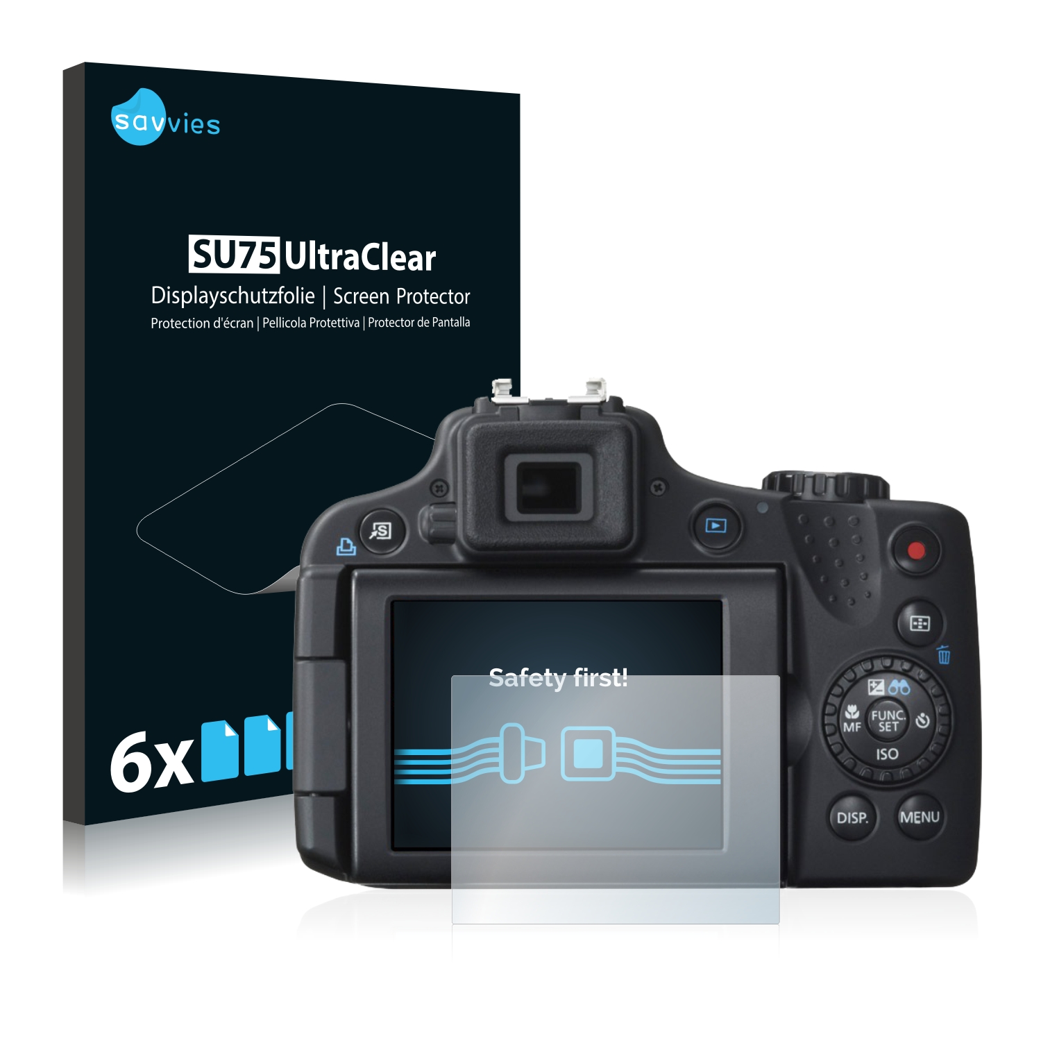 6x Savvies SU75 čirá ochranná fólie pro Canon PowerShot SX50 HS