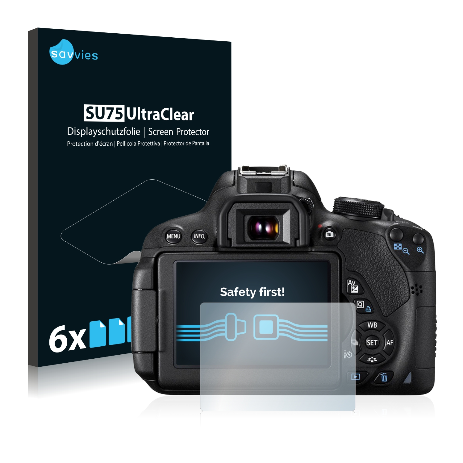 6x Savvies SU75 čirá ochranná fólie pro Canon EOS 700D
