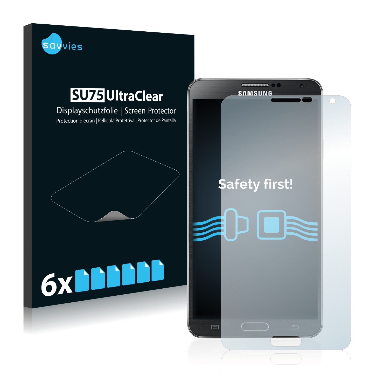 6x Savvies SU75 čirá ochranná fólie pro Samsung Galaxy Note 3