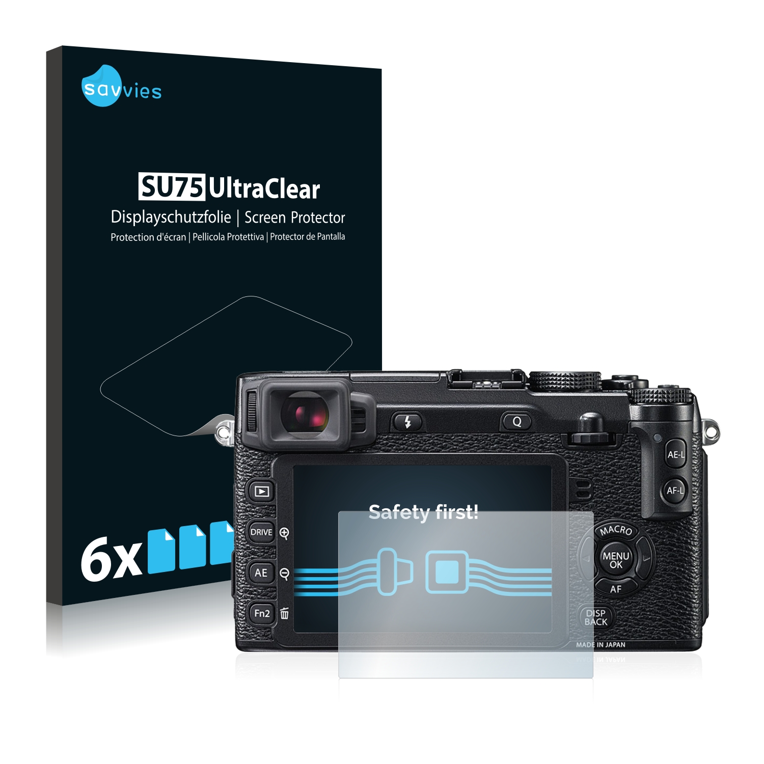 6x Savvies SU75 čirá ochranná fólie pro Fujifilm X-E2