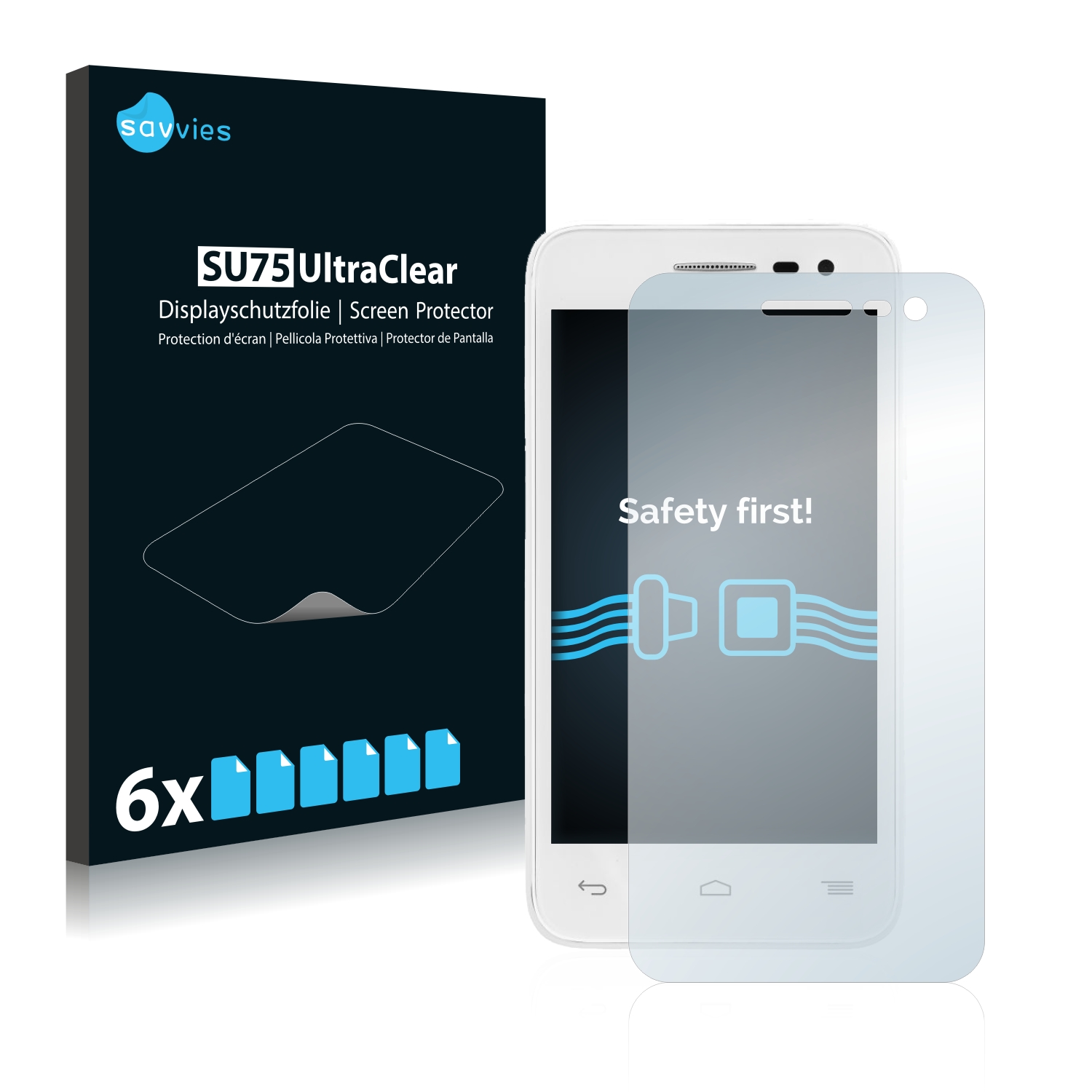 6x Savvies SU75 čirá ochranná fólie pro Alcatel One Touch Pop S3