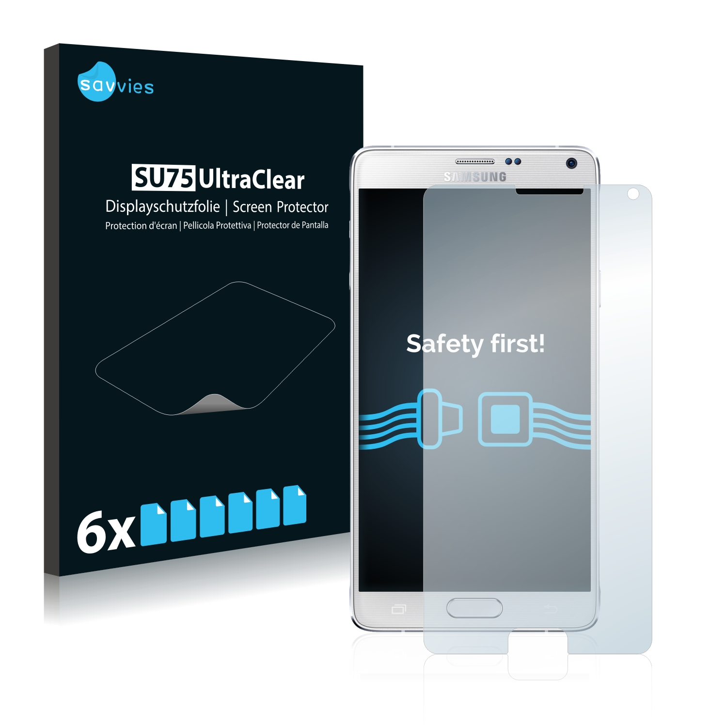 6x Savvies SU75 čirá ochranná fólie pro Samsung Galaxy Note 4 LTE-A