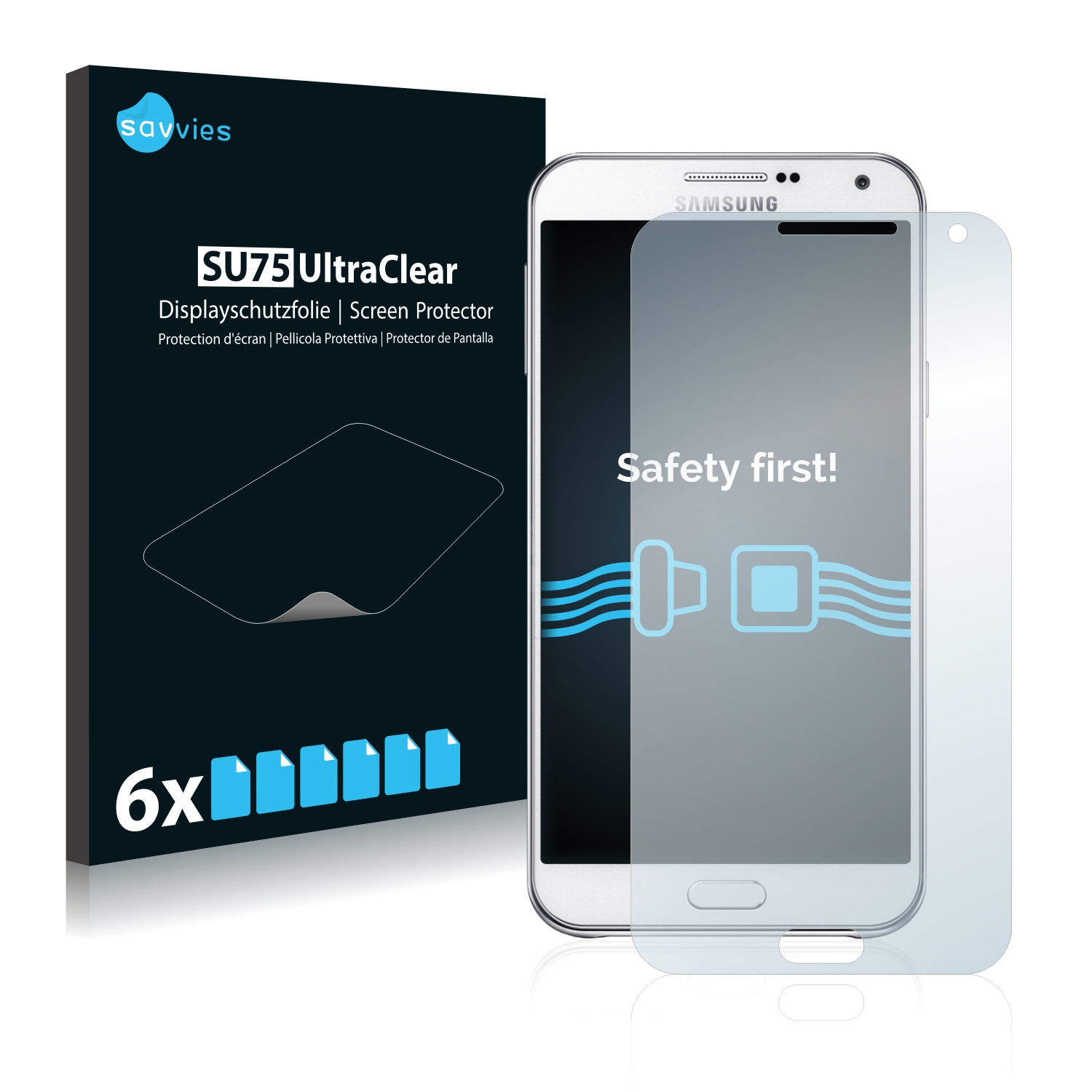 6x Savvies SU75 čirá ochranná fólie pro Samsung Galaxy E7