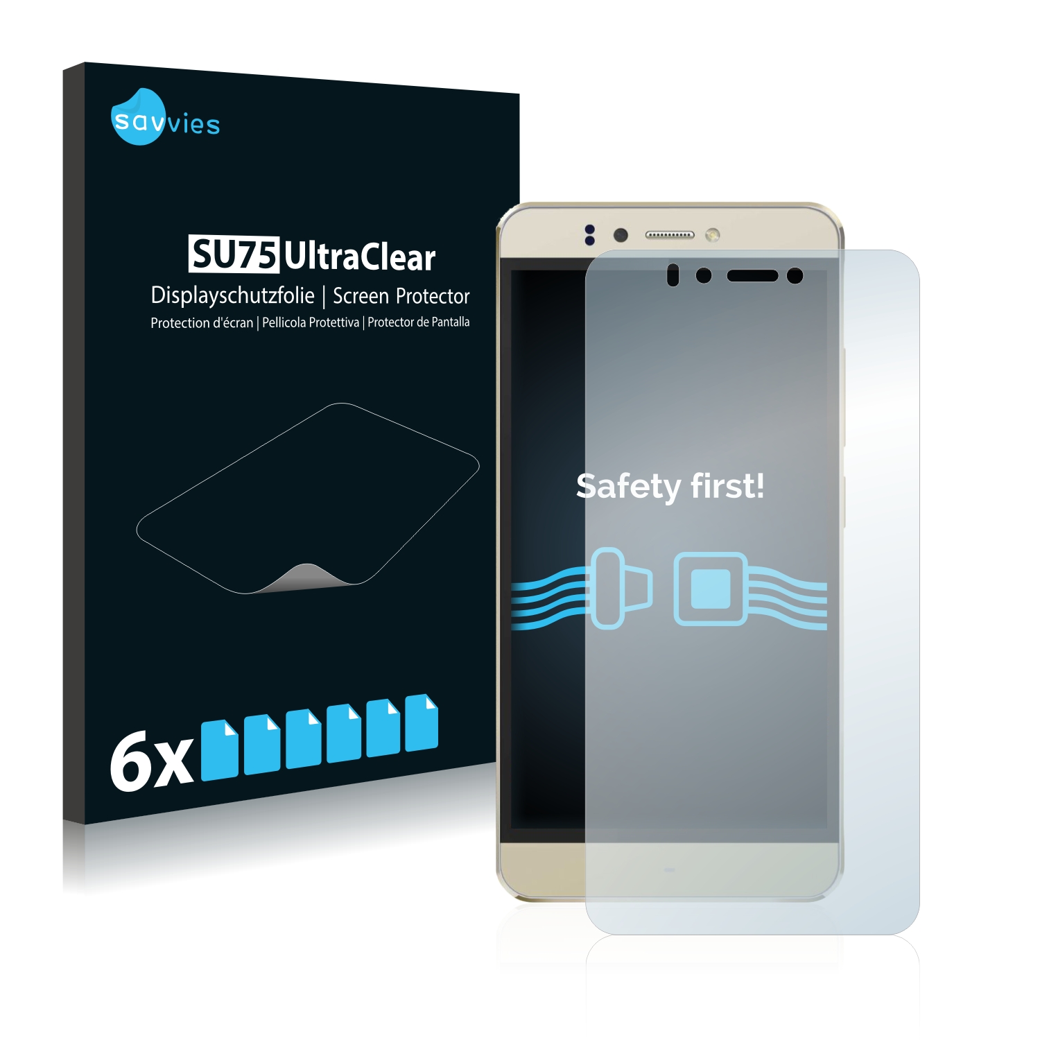 6x Savvies SU75 čirá ochranná fólie pro Mediacom PhonePad Duo S531
