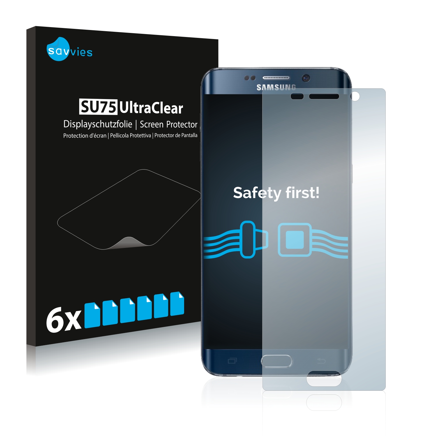 6x Savvies SU75 čirá ochranná fólie pro Samsung Galaxy S6 Edge Plus