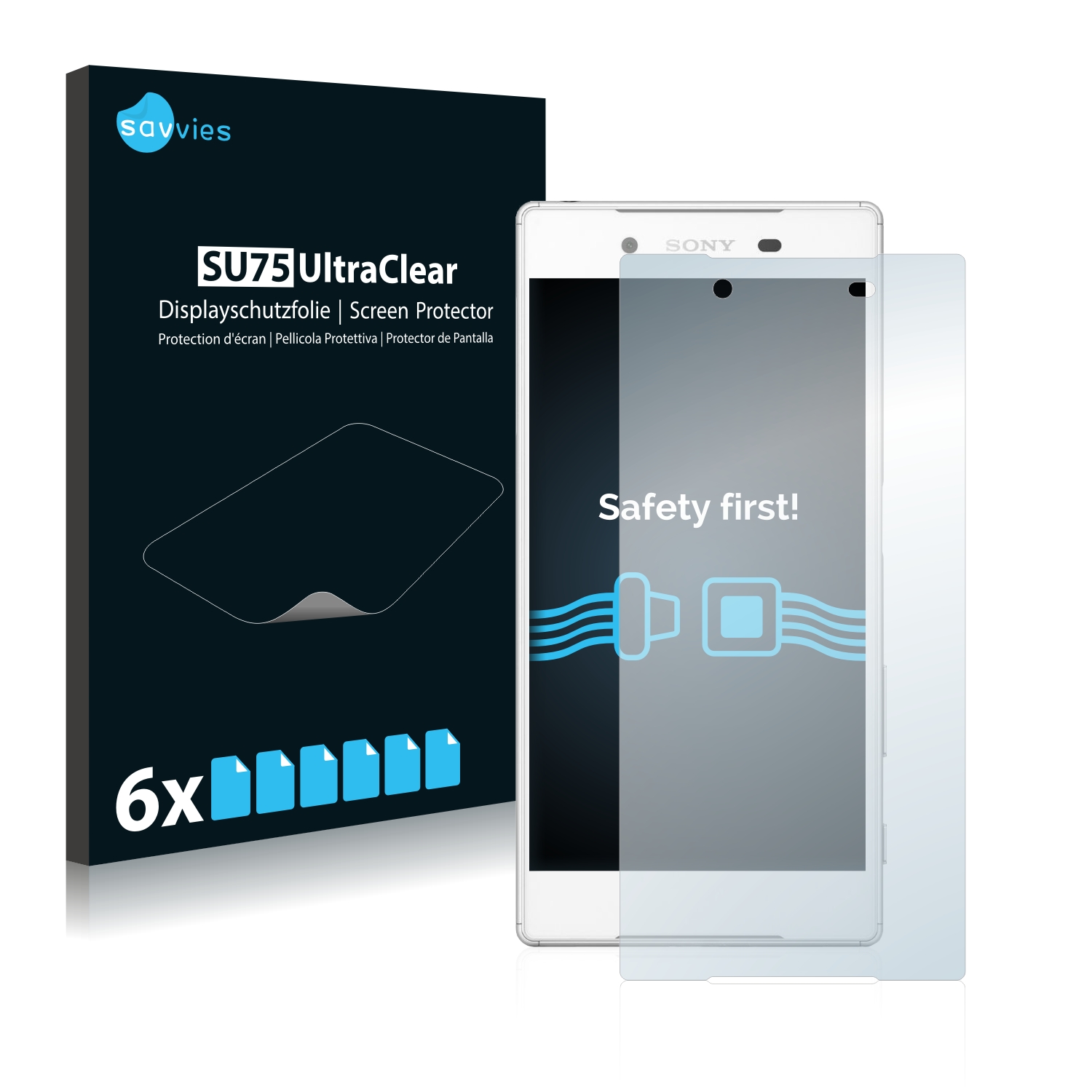 6x Savvies SU75 čirá ochranná fólie pro Sony Xperia Z5