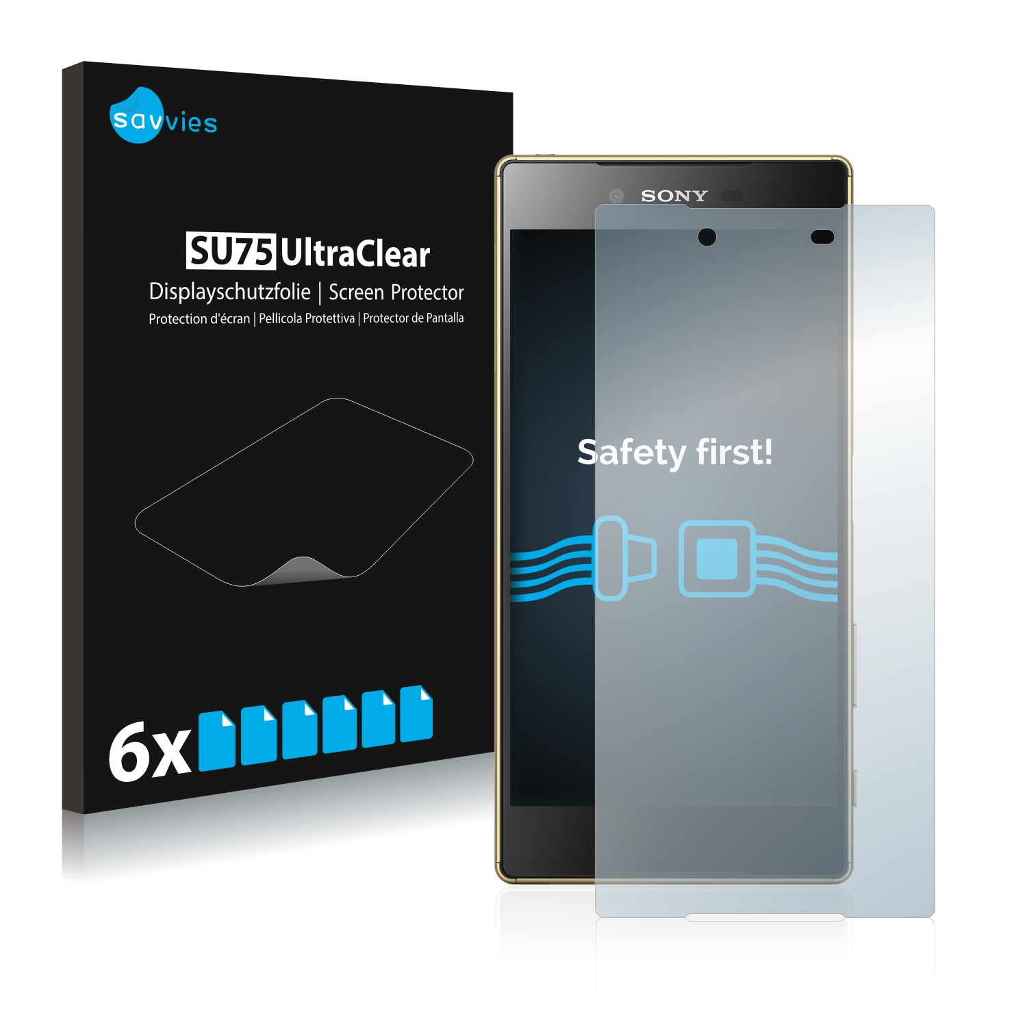 6x Savvies SU75 čirá ochranná fólie pro Sony Xperia Z5 Premium