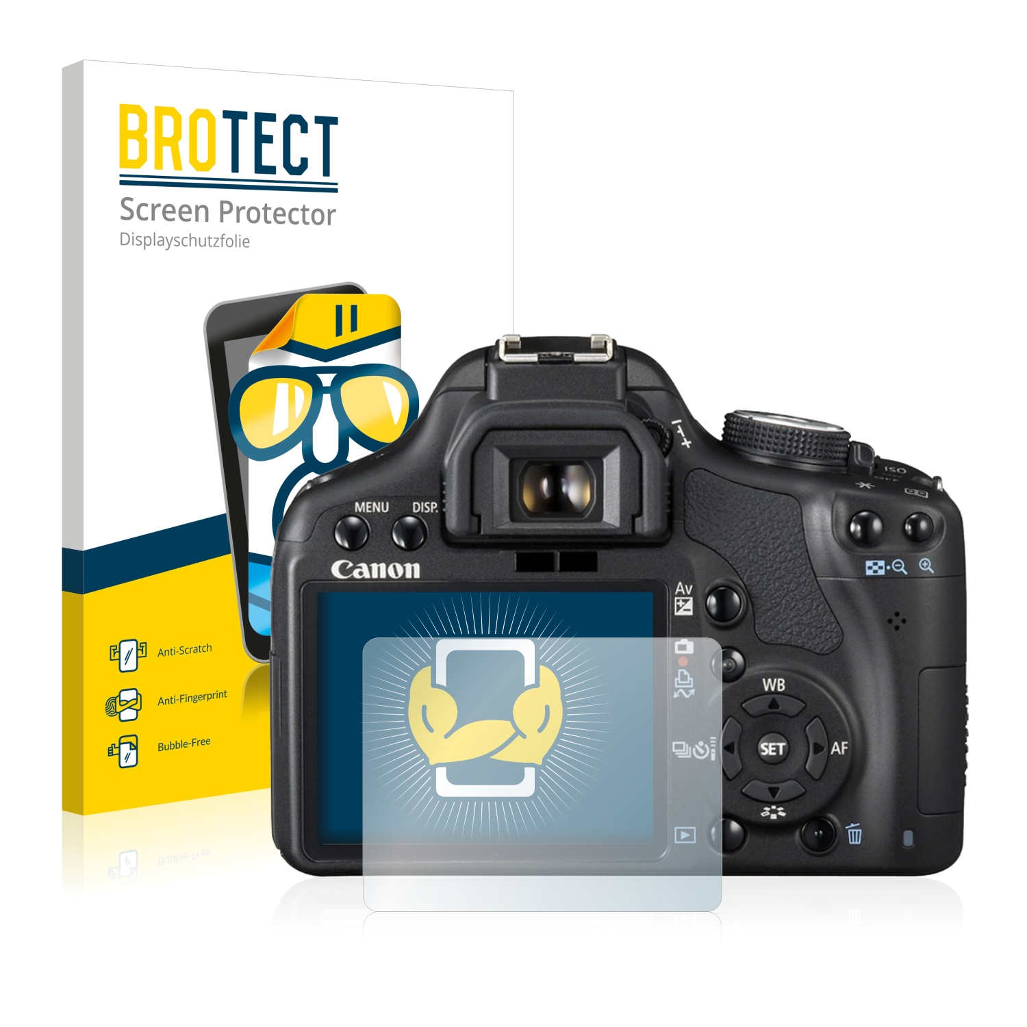 2x BROTECT Displayschutz-Folie pro Canon EOS 500D