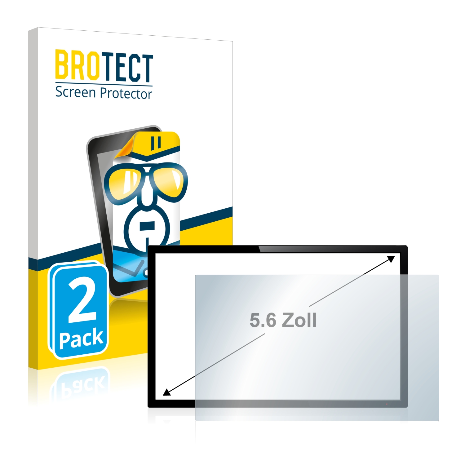 2x BROTECT Displayschutz-Folie pro dotykový panel s 5.6 palcovým displejem [122 mm x 76 mm, 16:10]