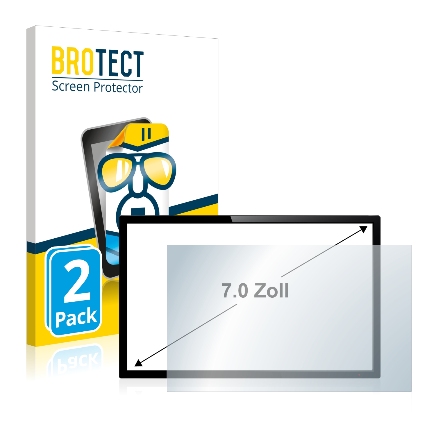 2x BROTECT Displayschutz-Folie pro dotykový panel s 7 palcovým displejem [152.5 mm x 91.5 mm, 15:9]