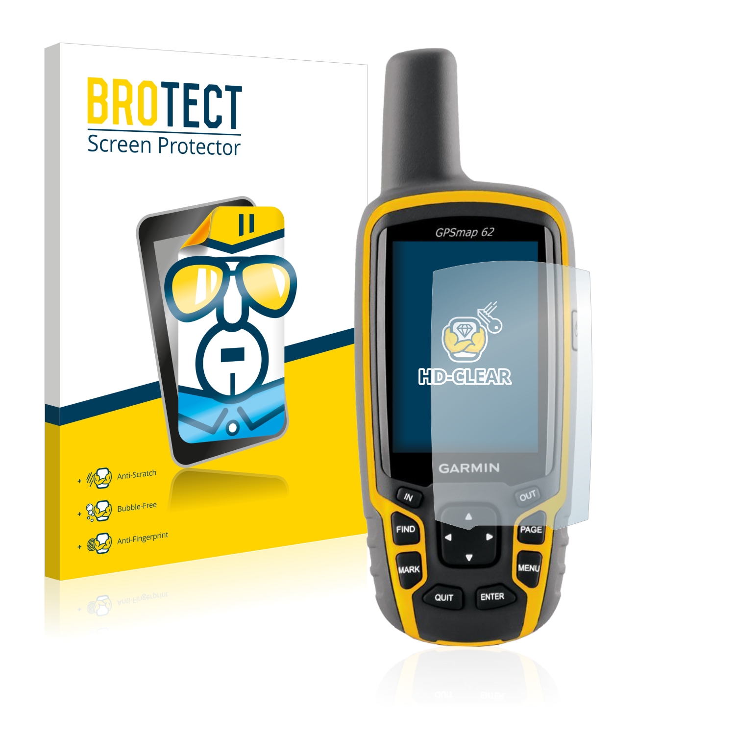 2x BROTECT Displayschutz-Folie pro Garmin GPSMAP 62