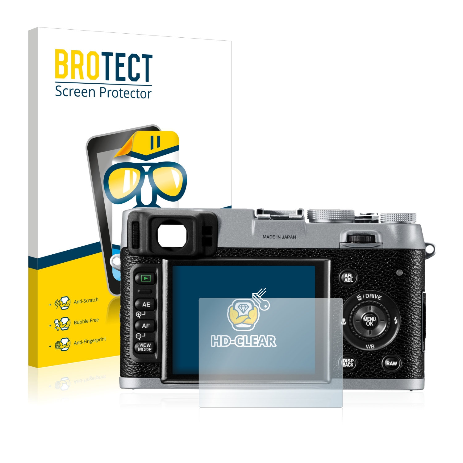 2x BROTECT Displayschutz-Folie pro Fujifilm FinePix X100