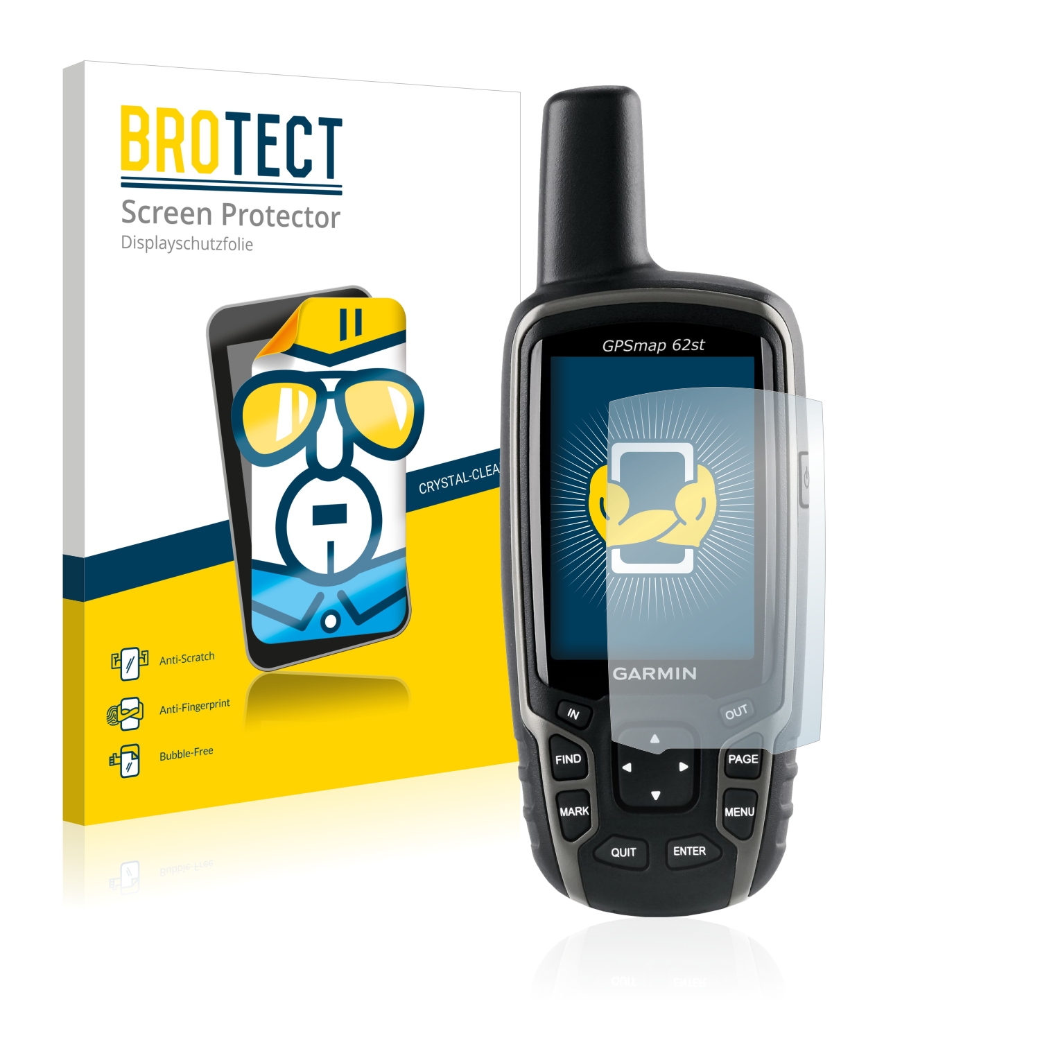 2x BROTECT Displayschutz-Folie pro Garmin GPSMAP 62st