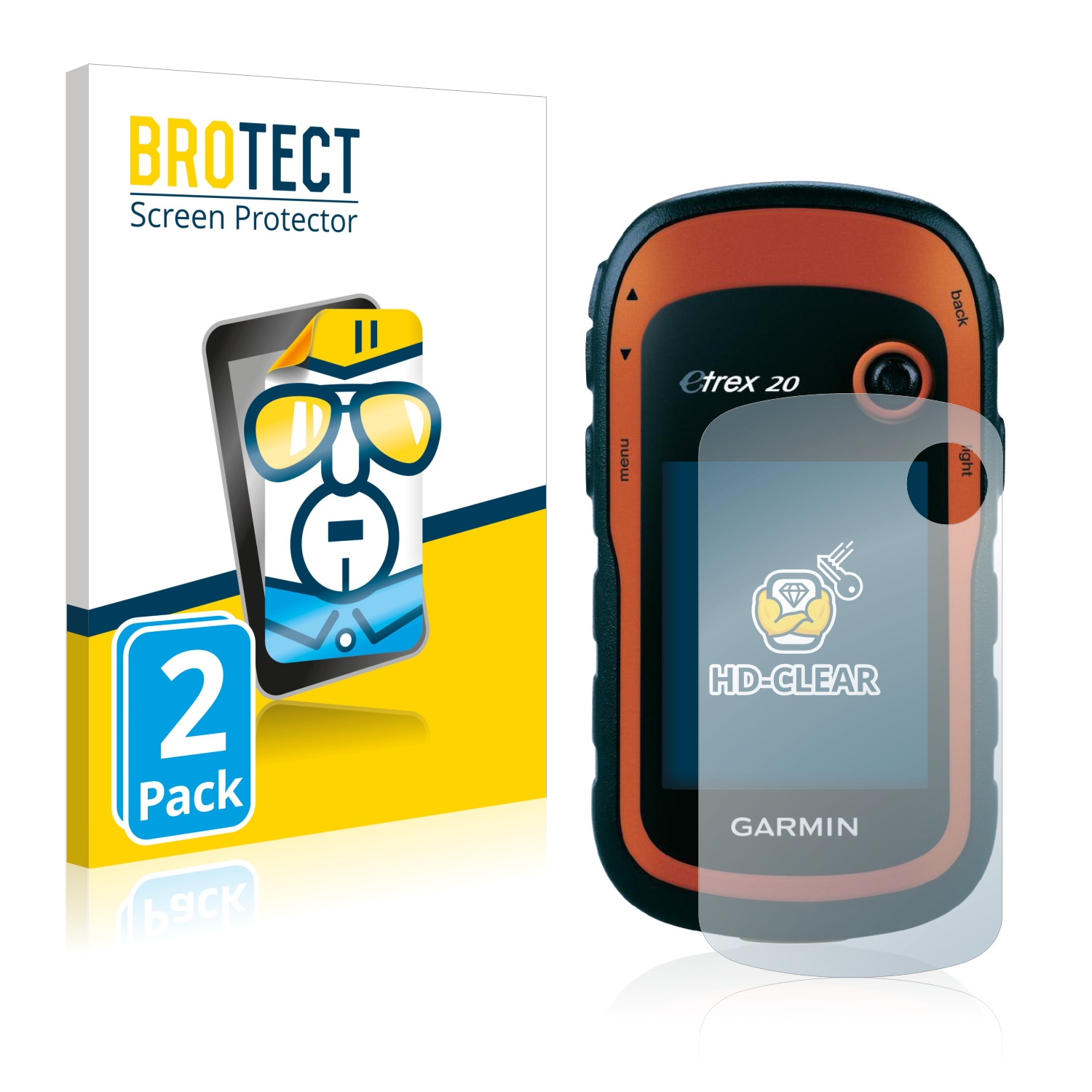2x BROTECT Displayschutz-Folie pro Garmin eTrex 20