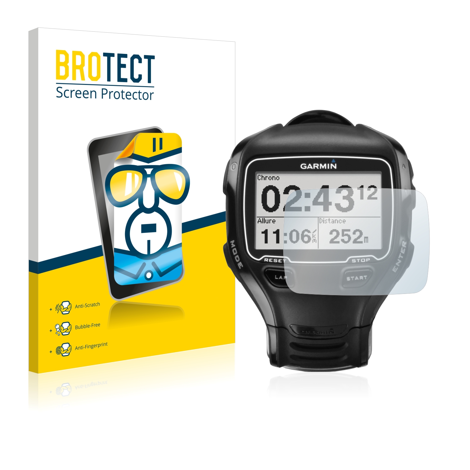 2x BROTECT Displayschutz-Folie pro Garmin Forerunner 910XT