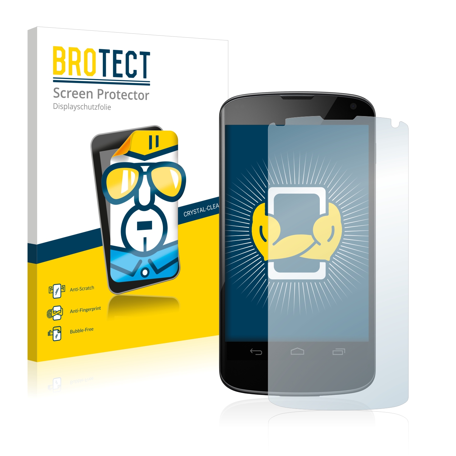 2x BROTECT Displayschutz-Folie pro Google Nexus 4