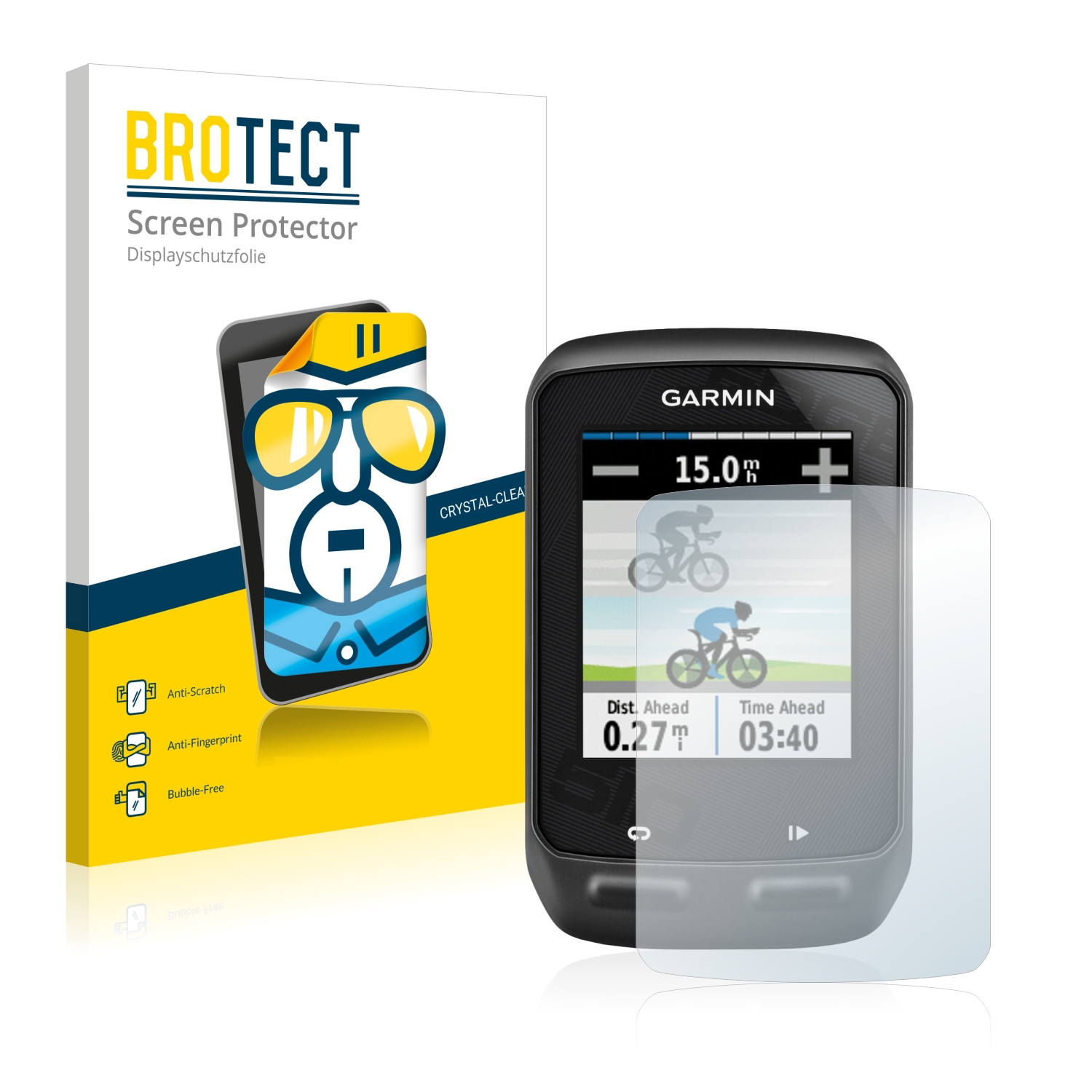 2x BROTECT Displayschutz-Folie pro Garmin Edge 510