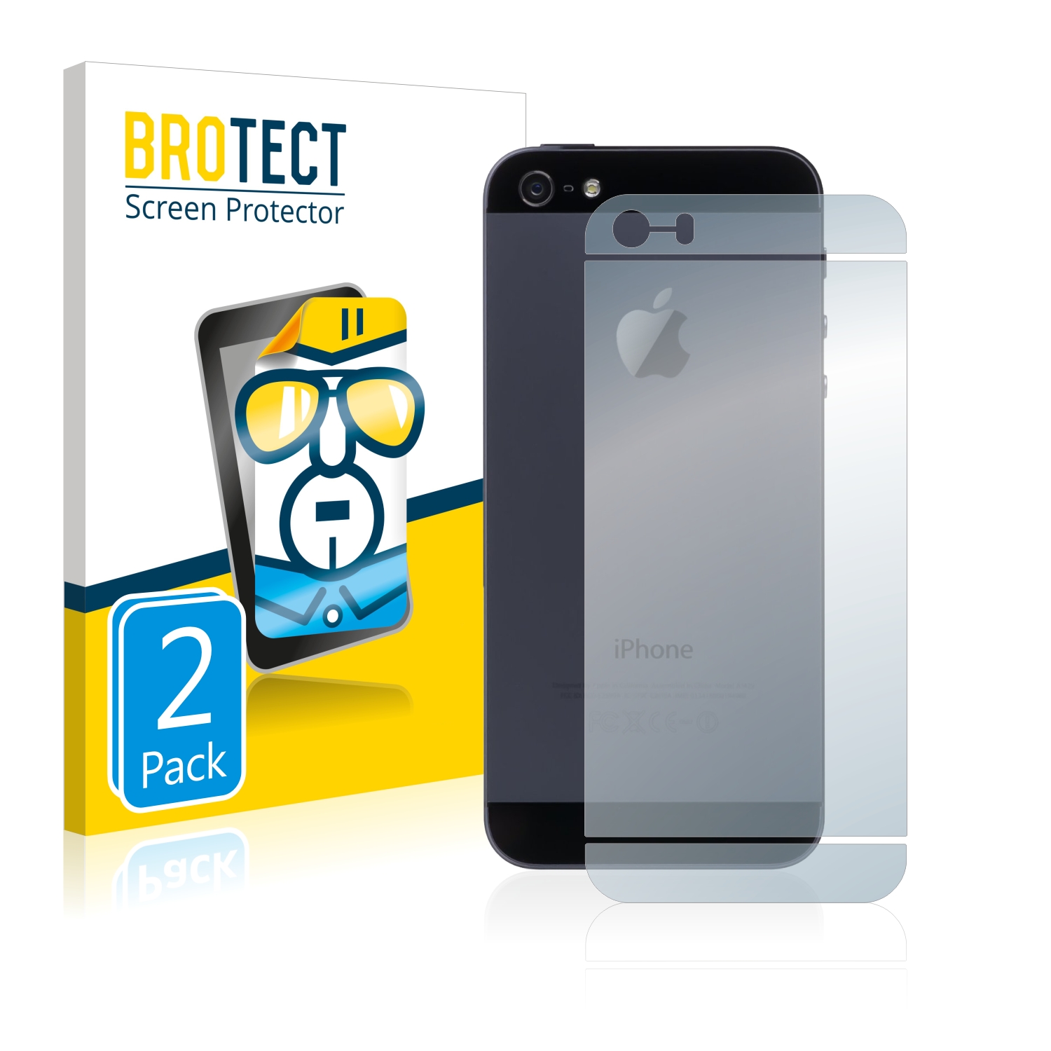 2x BROTECT Displayschutz-Folie pro Apple iPhone 5S zadní strana (celá plocha)