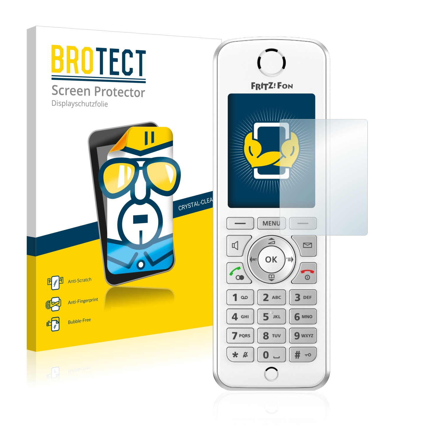 2x BROTECT Displayschutz-Folie pro AVM Fritz!Fon C4