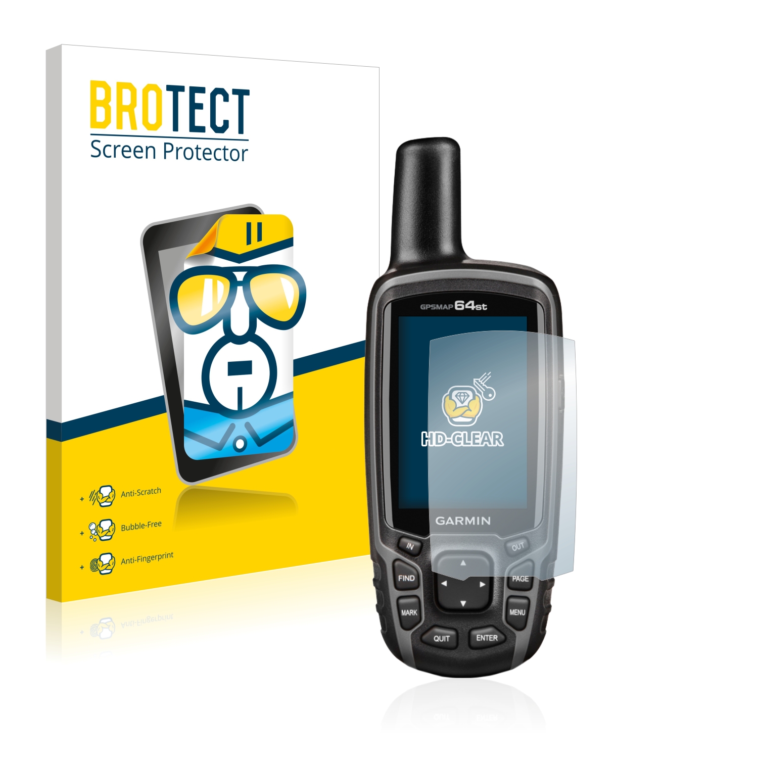 2x BROTECT Displayschutz-Folie pro Garmin GPSMAP 64st