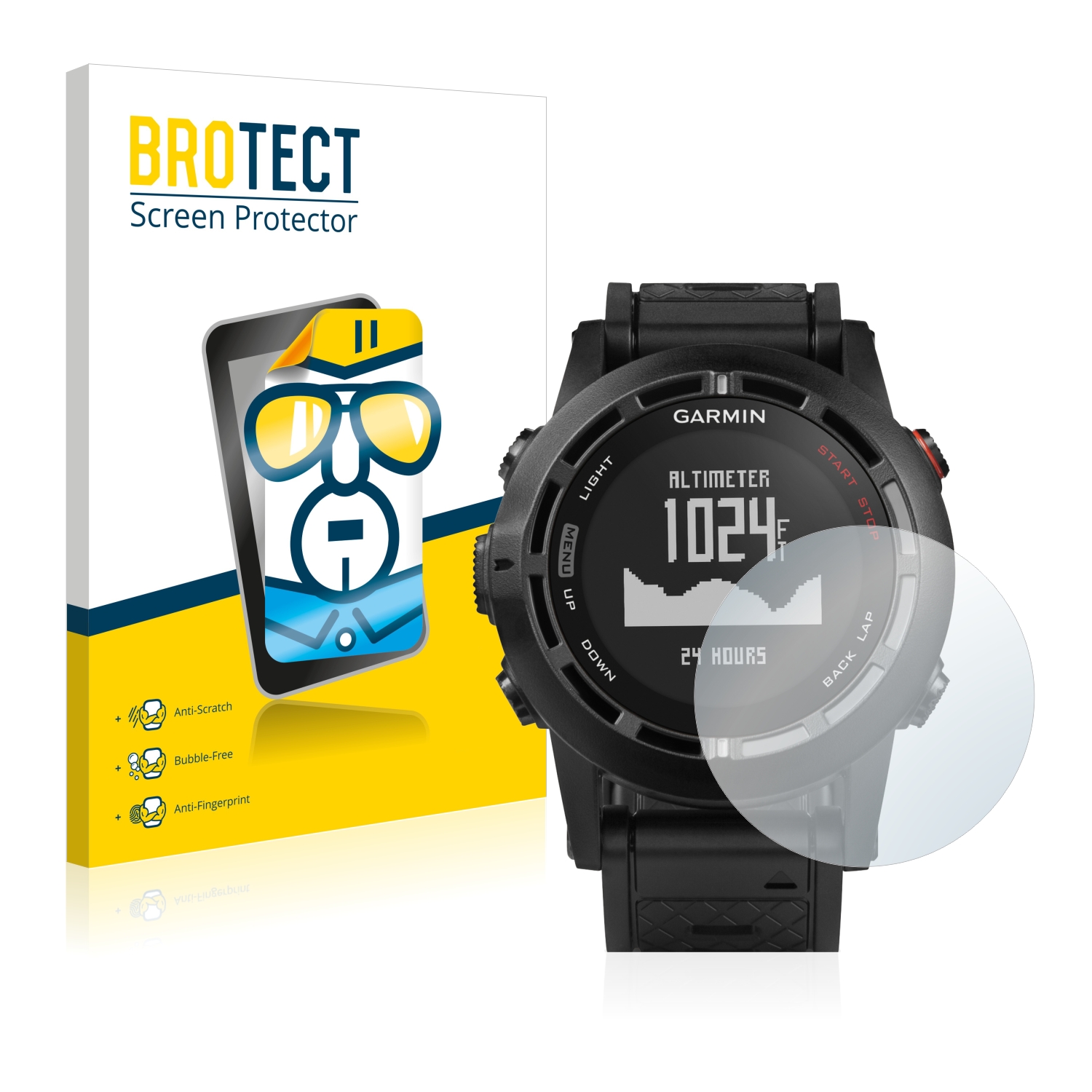 2x BROTECT Displayschutz-Folie pro Garmin Fenix 2