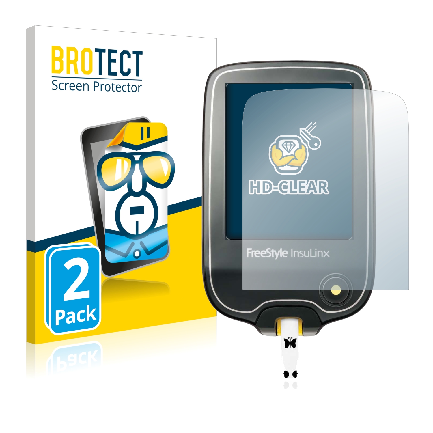 2x BROTECT Displayschutz-Folie pro Freestyle InsuLinx