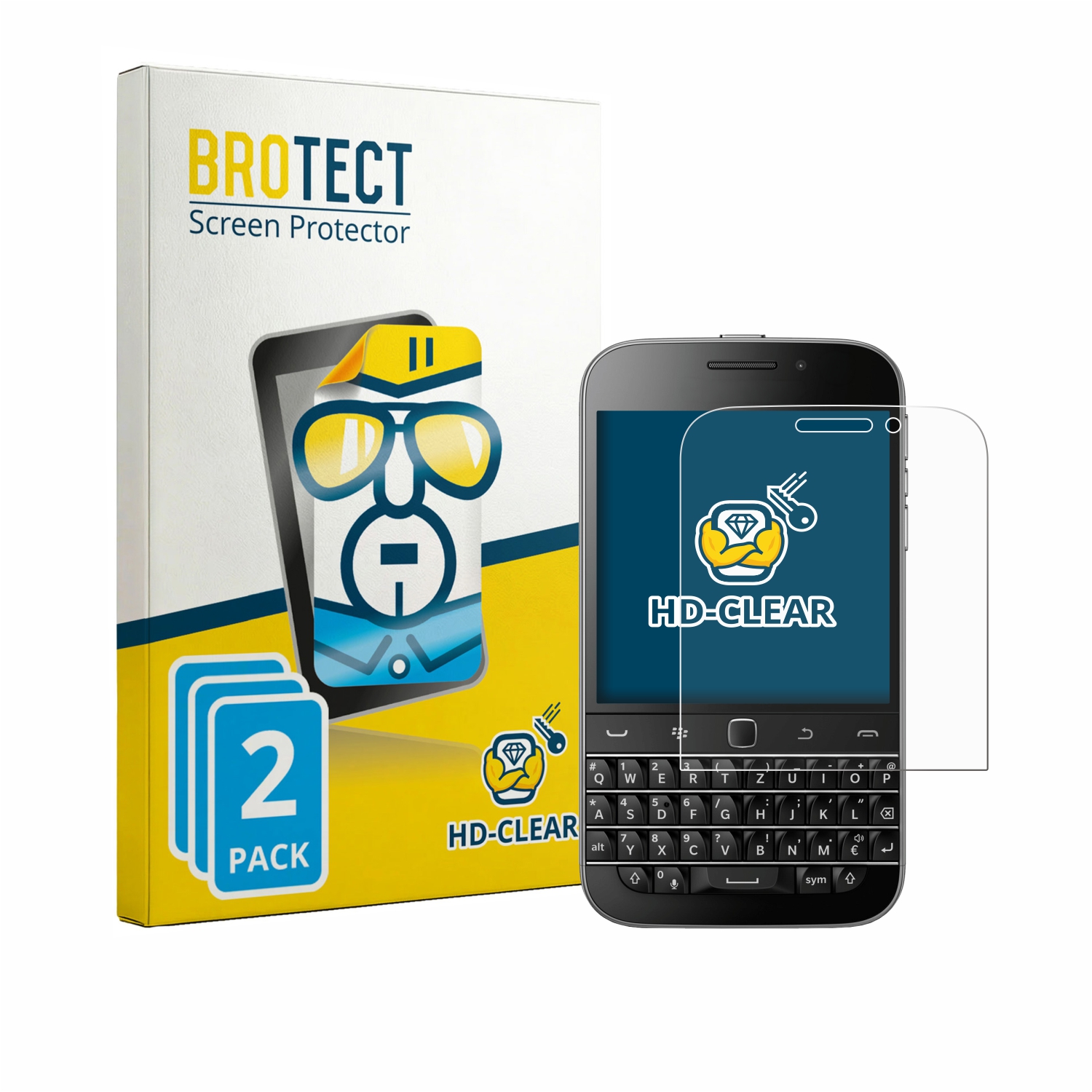 2x BROTECT Displayschutz-Folie pro Blackberry Classic Q20