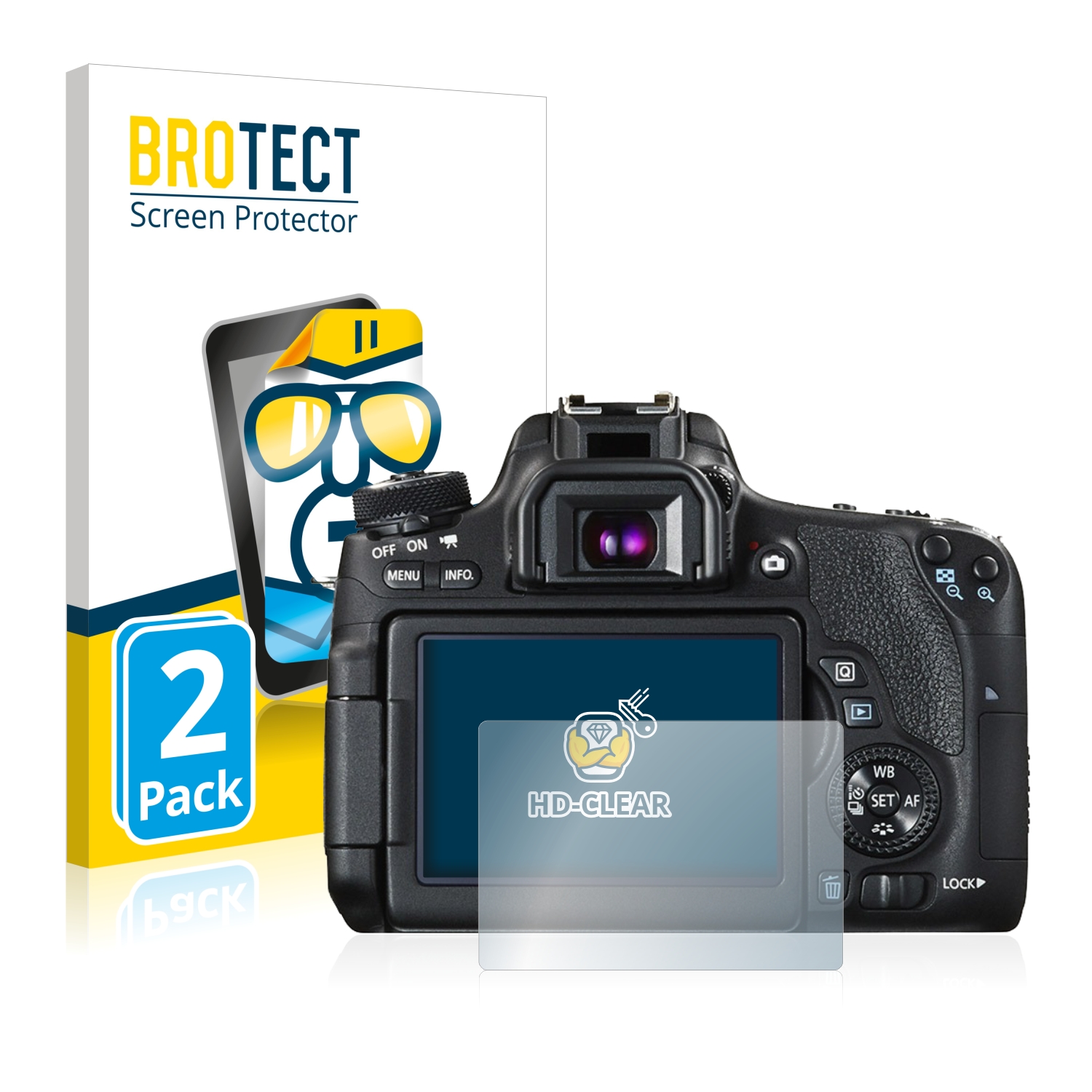 2x BROTECT Displayschutz-Folie pro Canon EOS 760D