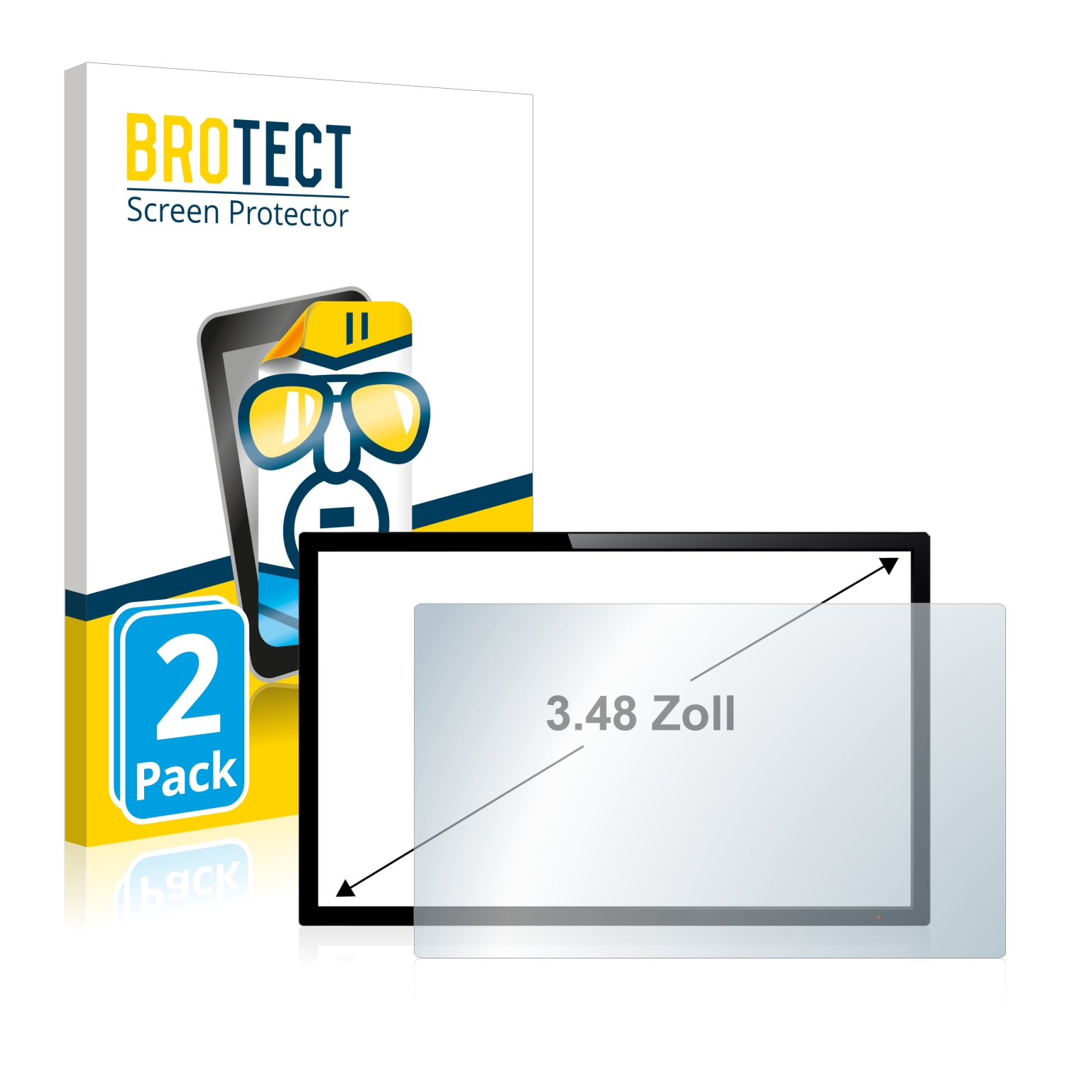 2x BROTECT Displayschutz-Folie pro dotykový panel s 3.5 palcovým displejem [51.1 mm x 71.1 mm, 3:2]