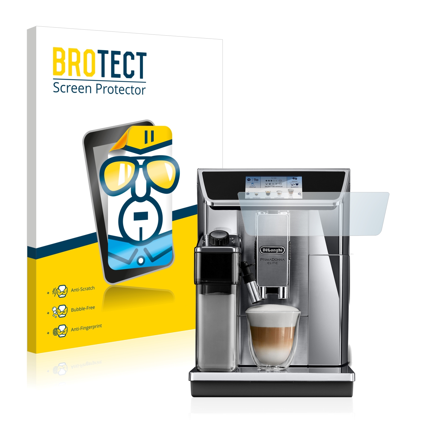 2x BROTECT Displayschutz-Folie pro DeLonghi PrimaDonna Elite ECAM 656.75.MS