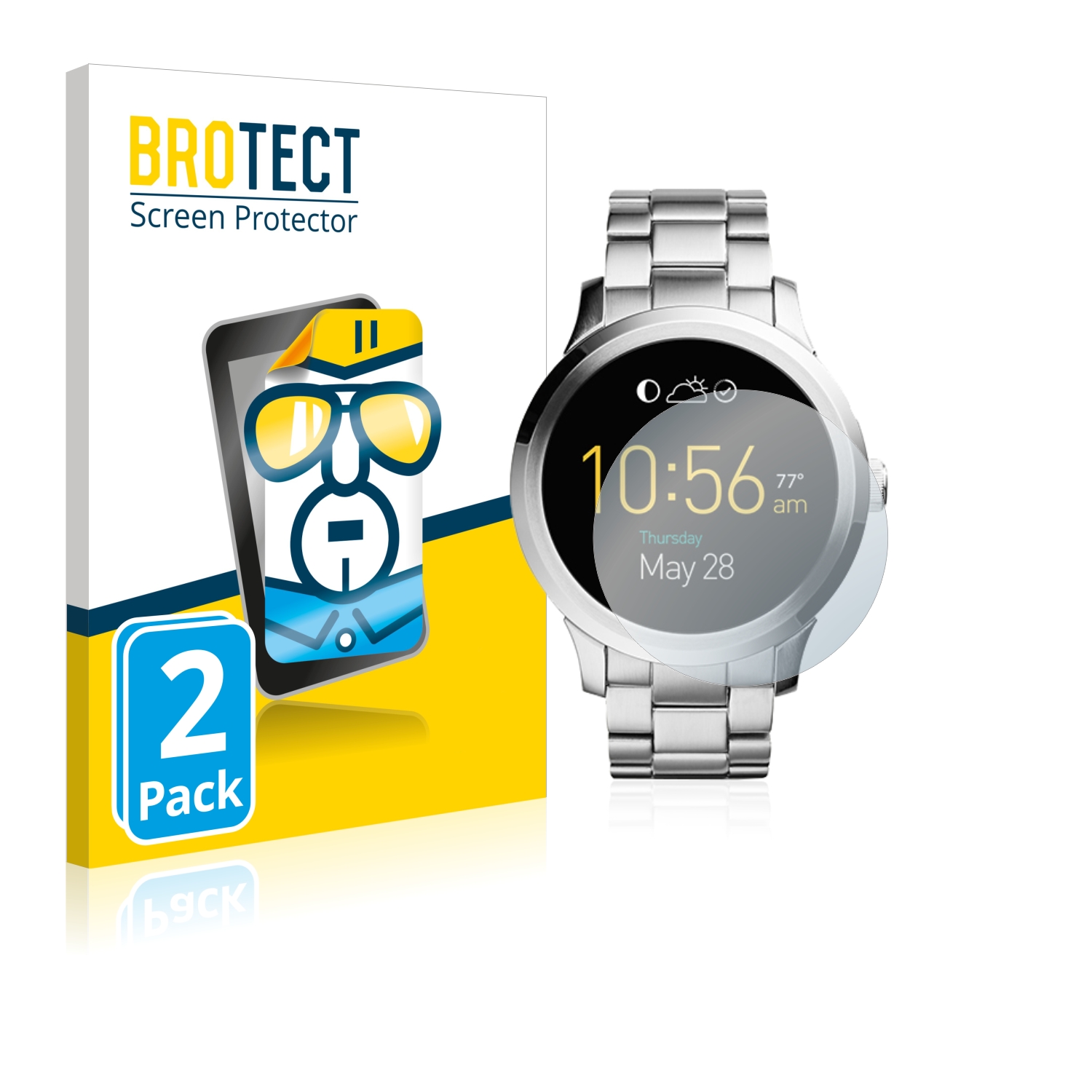 2x BROTECT Displayschutz-Folie pro Fossil Q Founder
