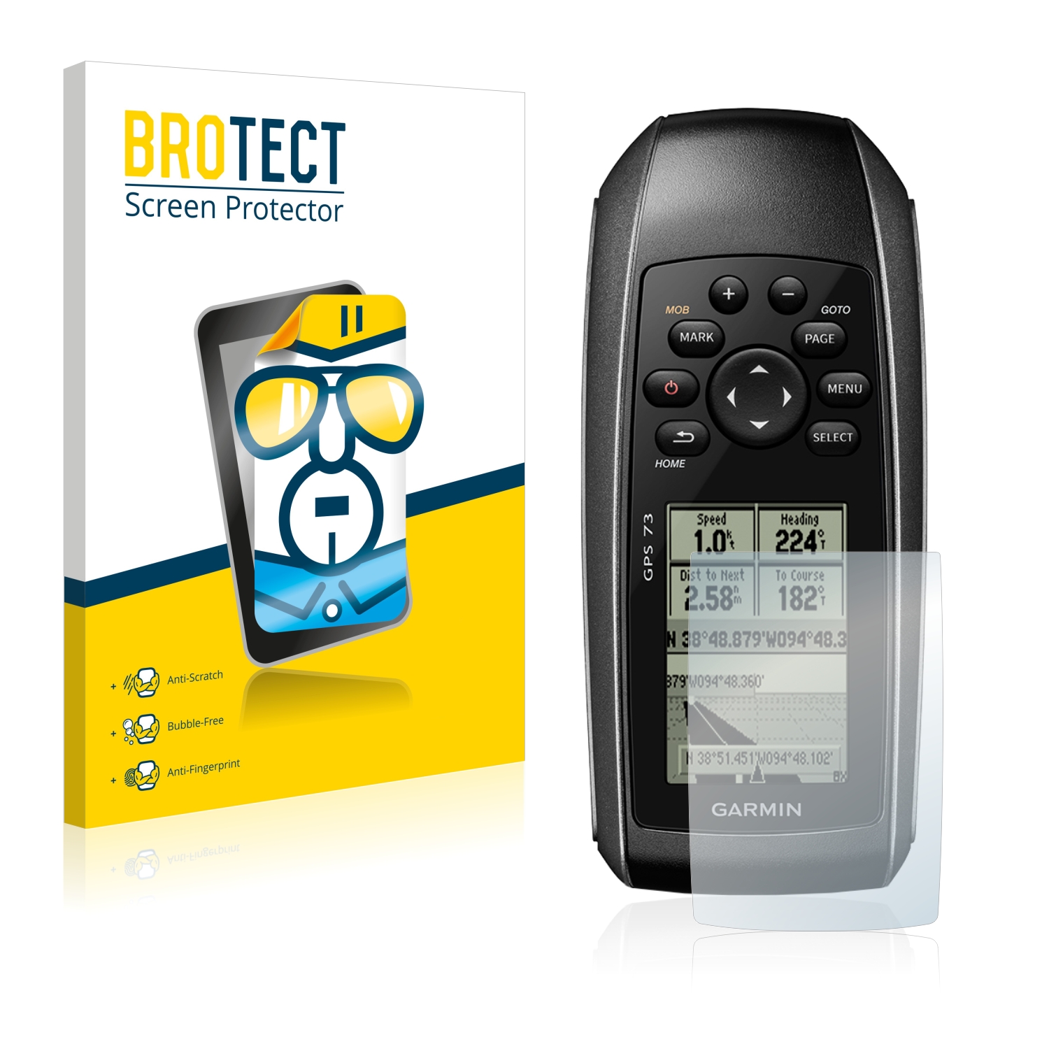 2x BROTECT Displayschutz-Folie pro Garmin GPS 73