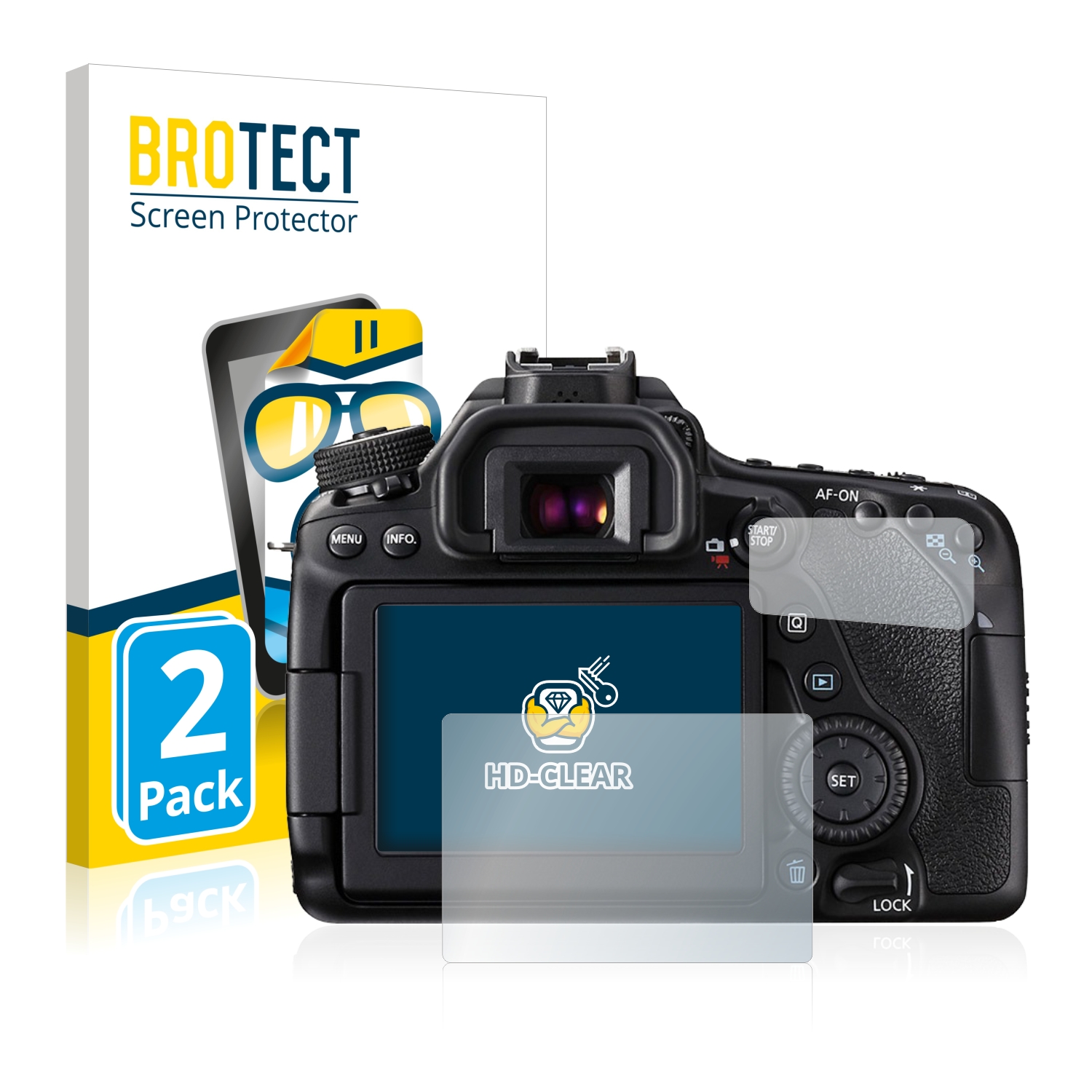 2x BROTECT Displayschutz-Folie pro Canon EOS 80D