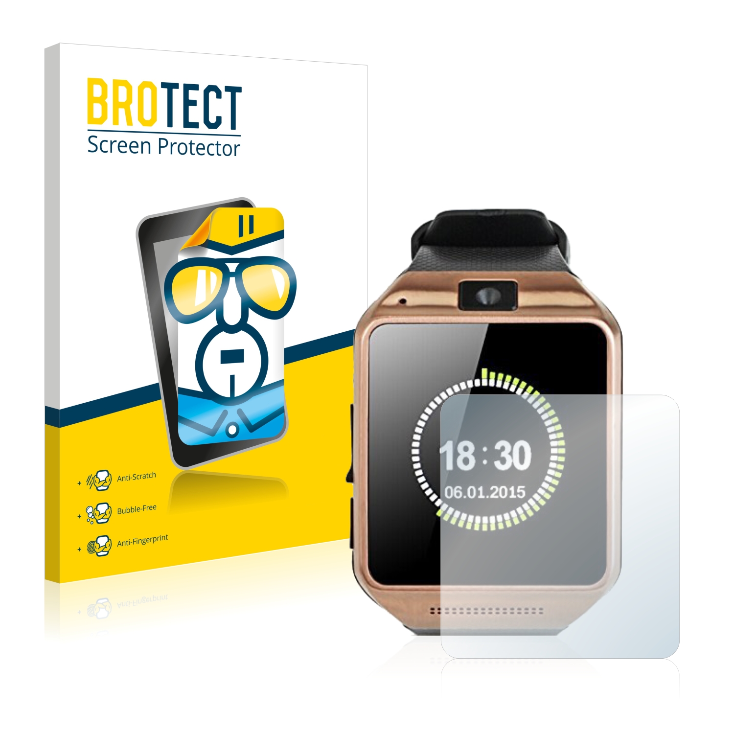 2x BROTECT Displayschutz-Folie pro Gearmax Smartwatch DZ09