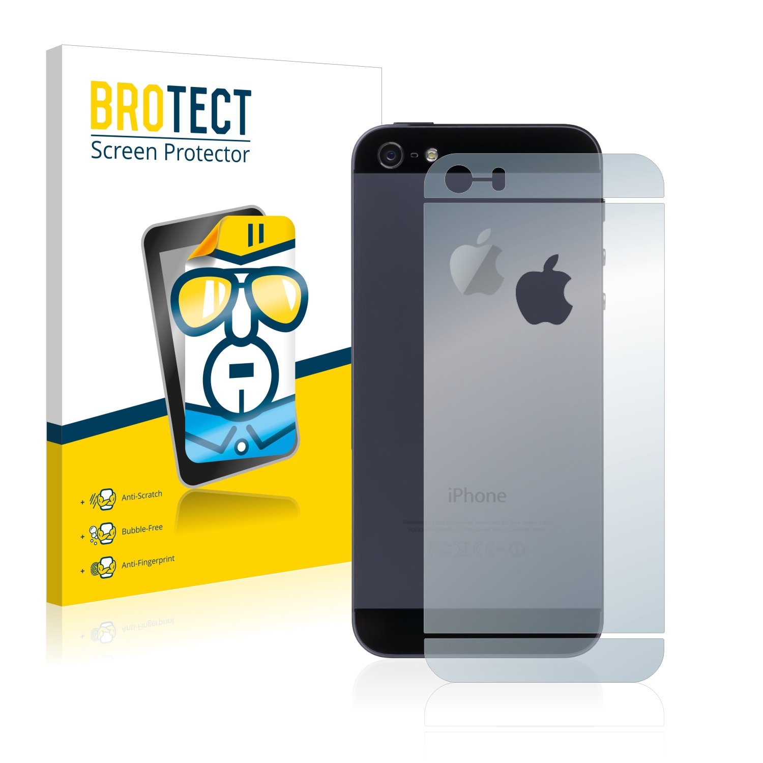 2x BROTECT Displayschutz-Folie pro Apple iPhone SE 2016 zadní strana (celá plocha+výřez na logo)