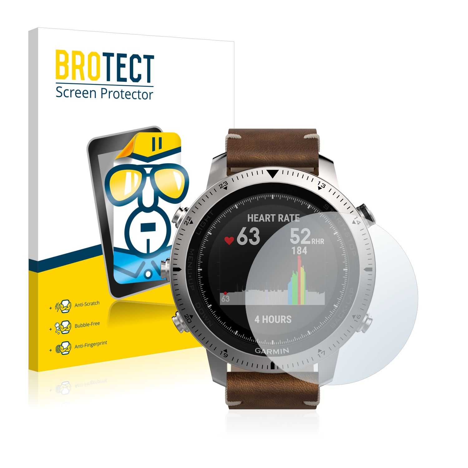 2x BROTECT Displayschutz-Folie pro Garmin Fenix Chronos