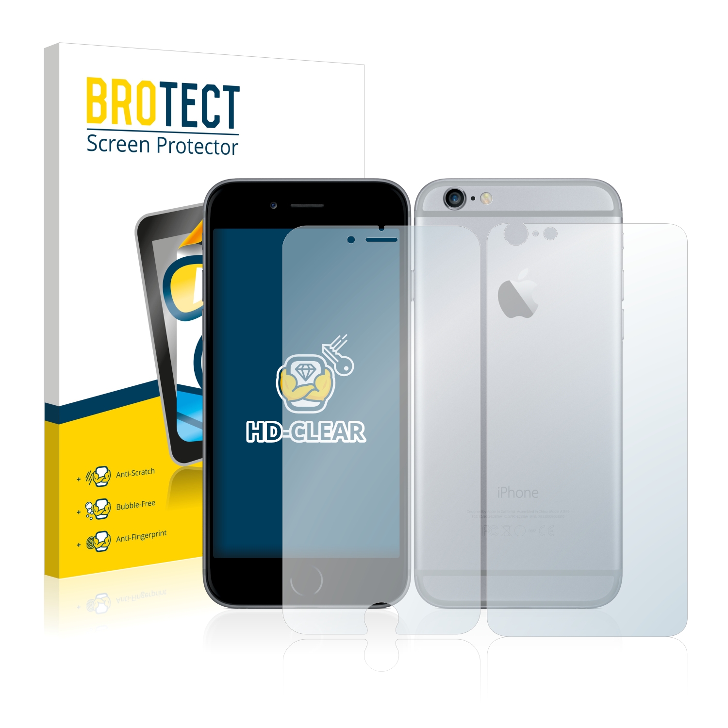 2x BROTECT Displayschutz-Folie pro Apple iPhone 6 Plus (displej+zadní strana)