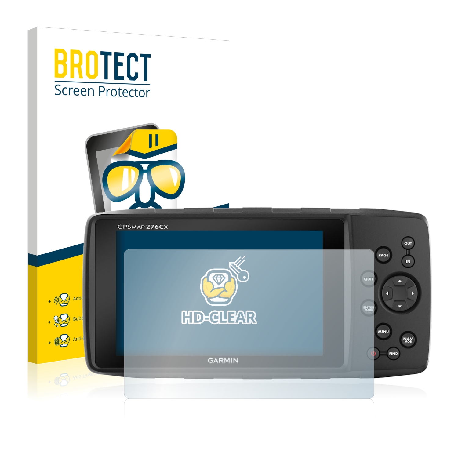 2x BROTECT Displayschutz-Folie pro Garmin 276Cx