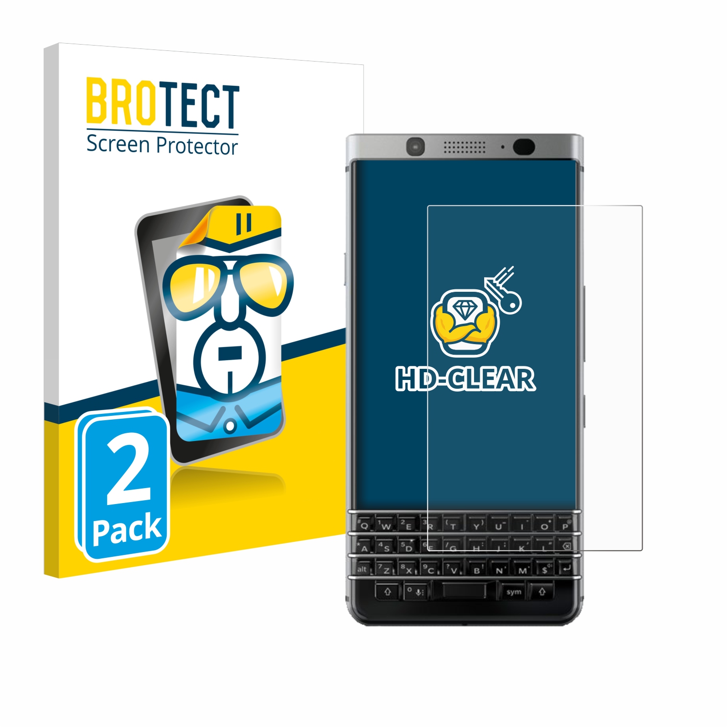 2x BROTECT Displayschutz-Folie pro BlackBerry Keyone