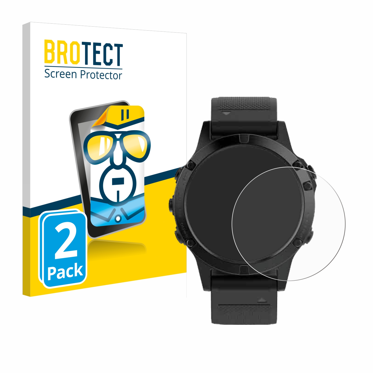 2x BROTECT Displayschutz-Folie pro Garmin Fenix 5 (47 mm)