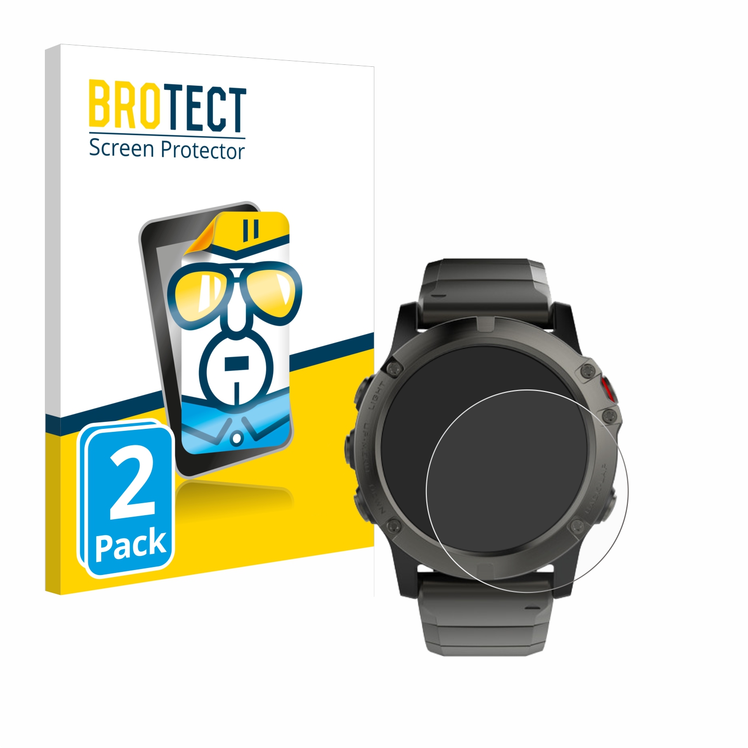 2x BROTECT Displayschutz-Folie pro Garmin Fenix 5X (51 mm)
