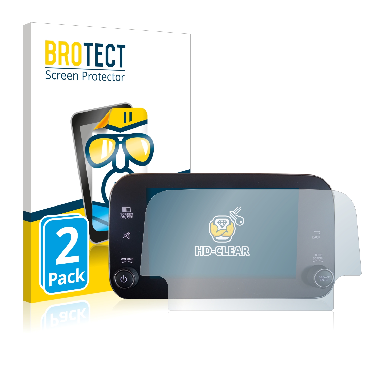 2x BROTECT Displayschutz-Folie pro Fiat Tipo 2016-2019 Uconnet 7