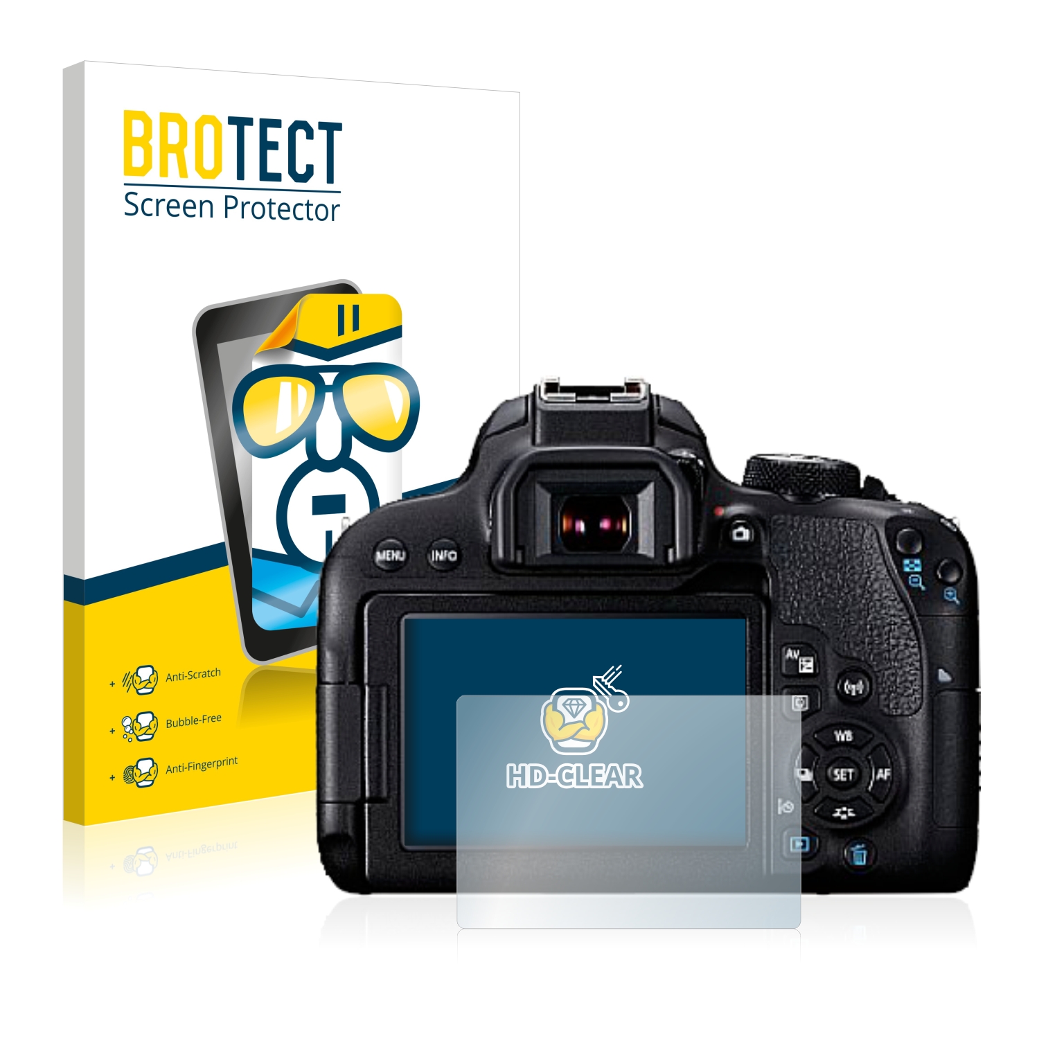 2x BROTECT Displayschutz-Folie pro Canon EOS 800D